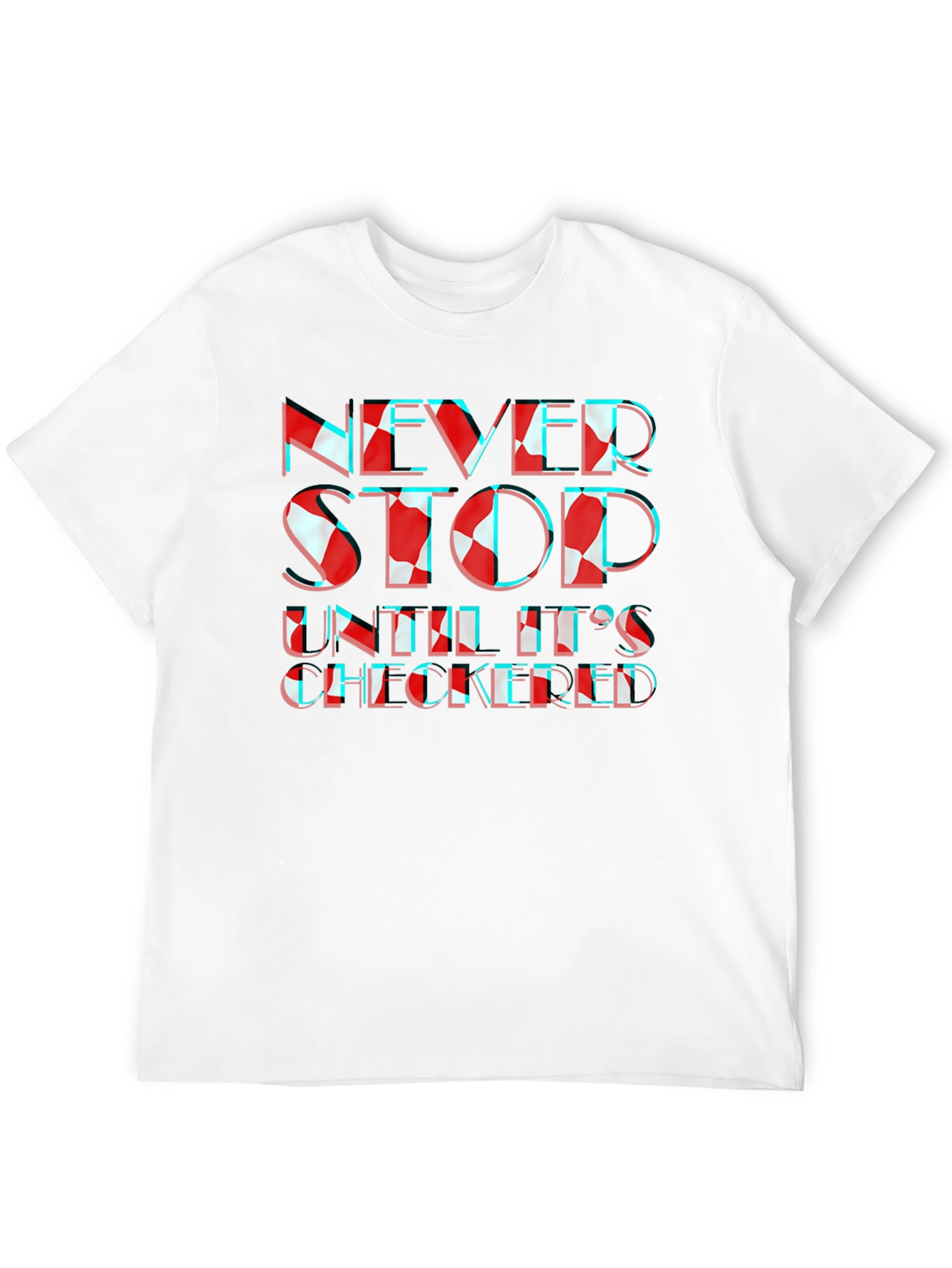 Never Stop Checkered Graphic Tee