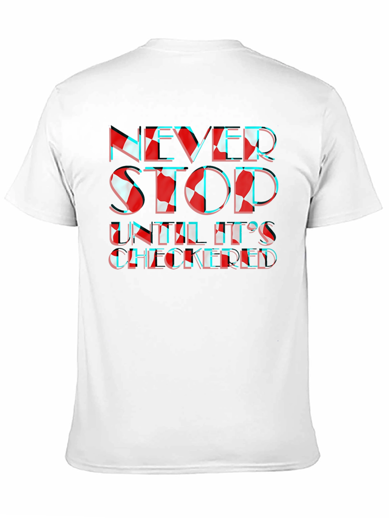Never Stop Checkered Graphic Tee