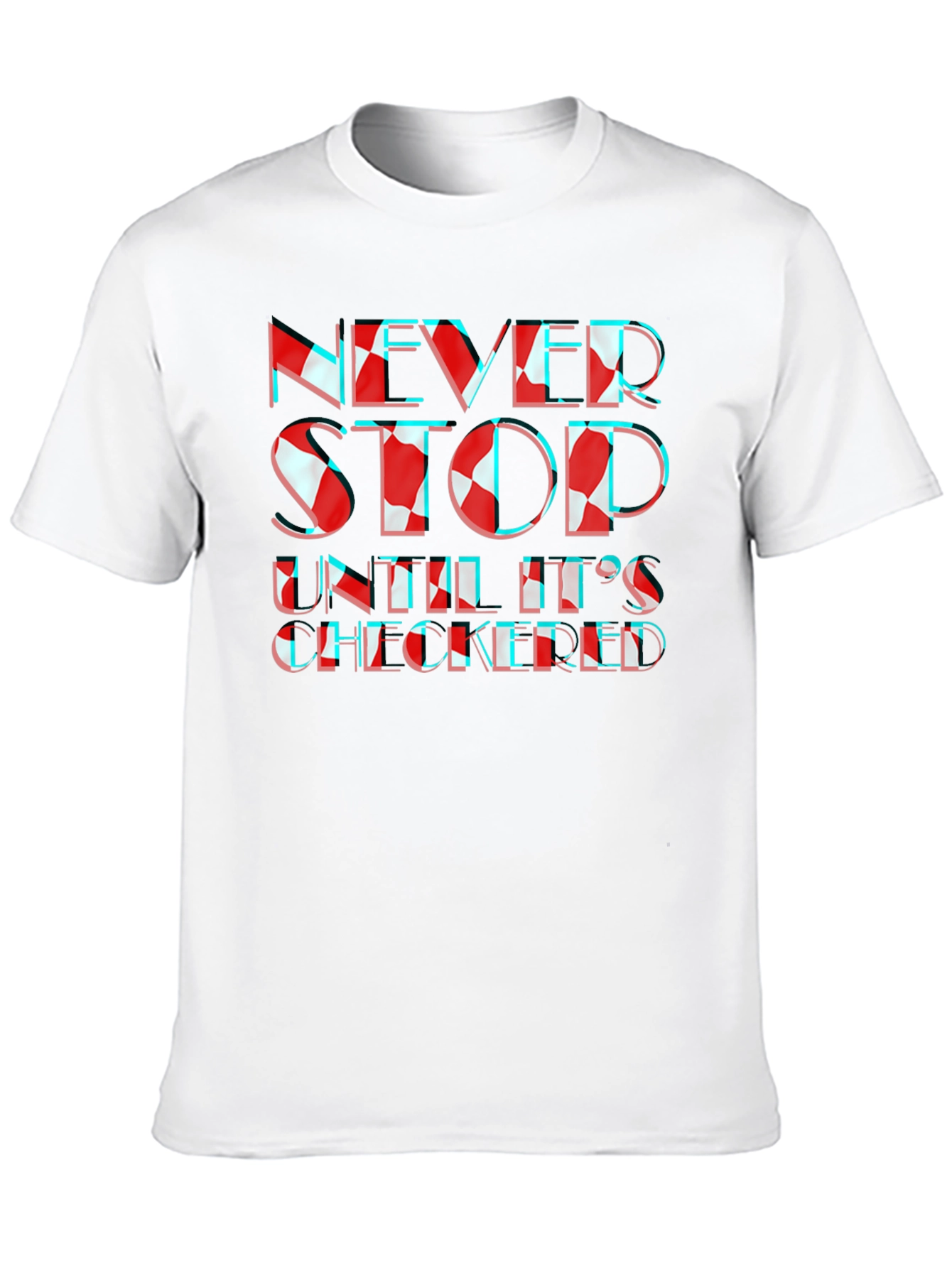 Never Stop Checkered Graphic Tee