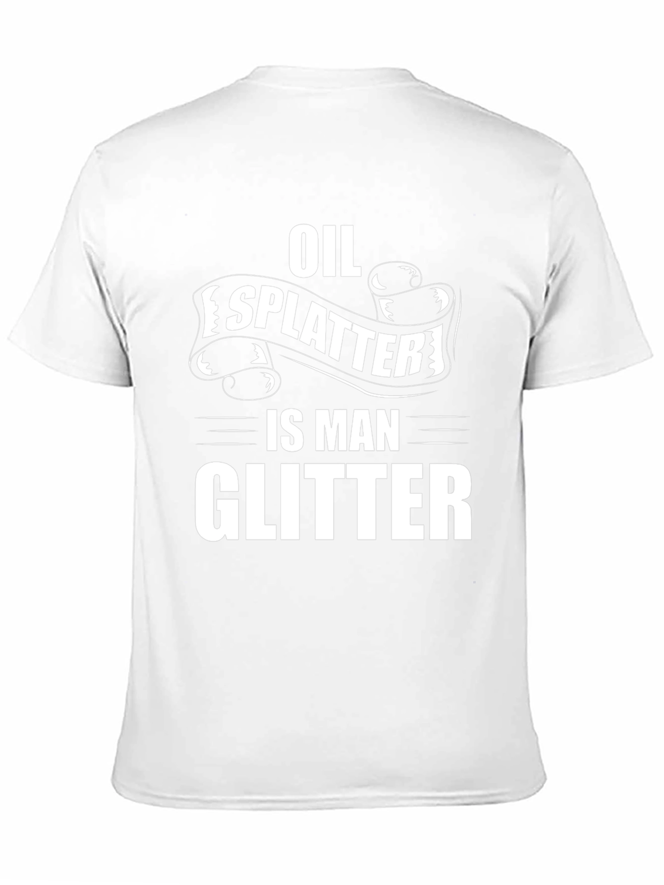 Oil Splatter Is Man Glitter Black T-Shirt