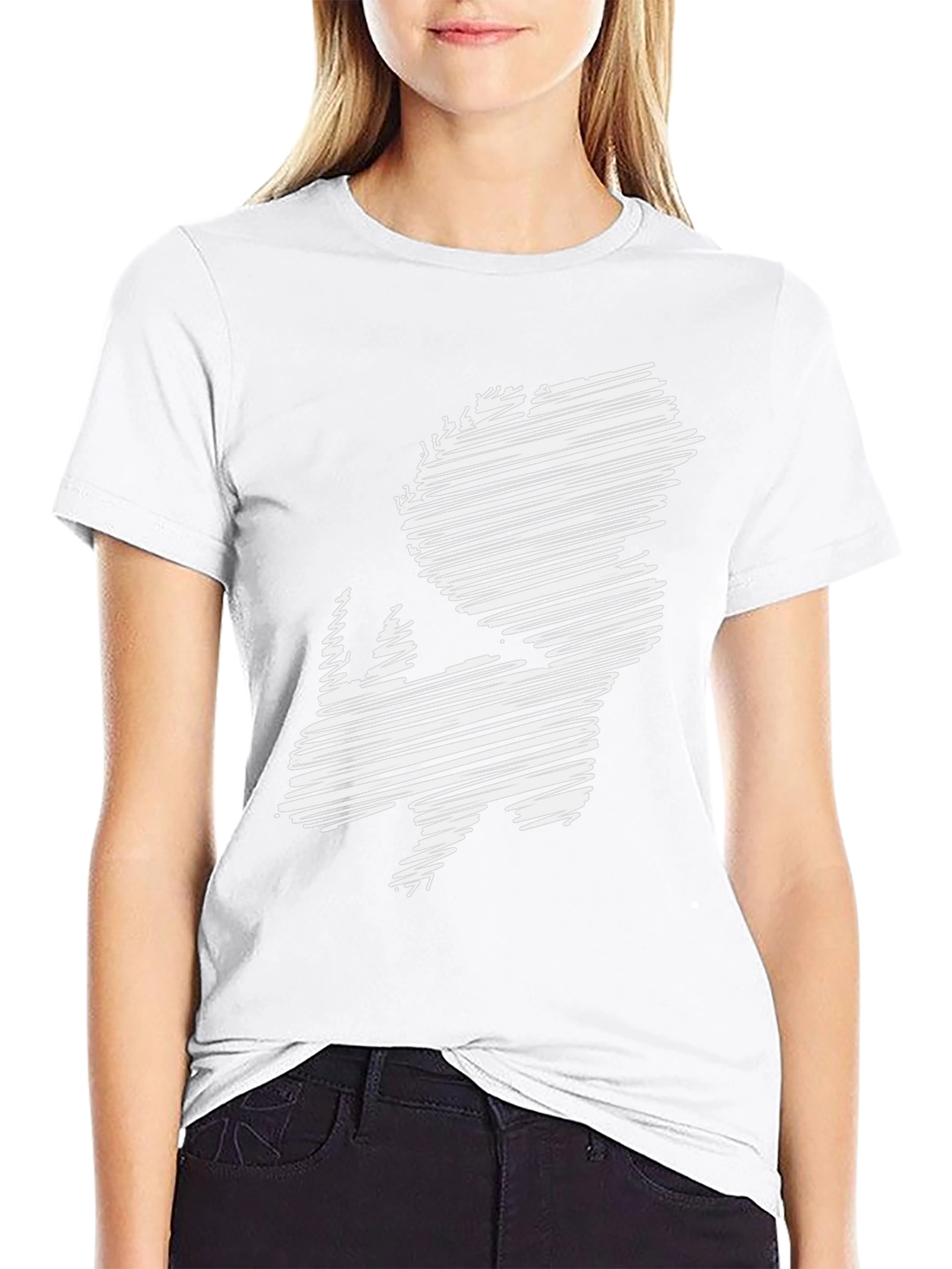 Abstract Rhinoceros Graphic Tee - Black Cotton Blend