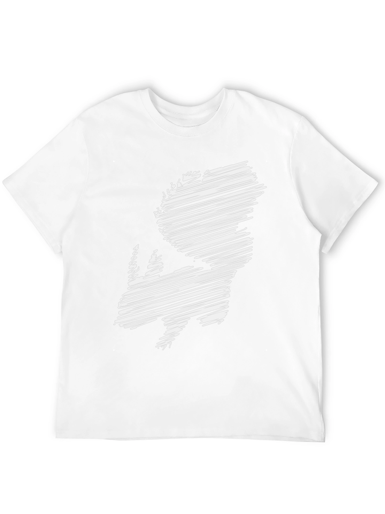 Abstract Rhinoceros Graphic Tee - Black Cotton Blend