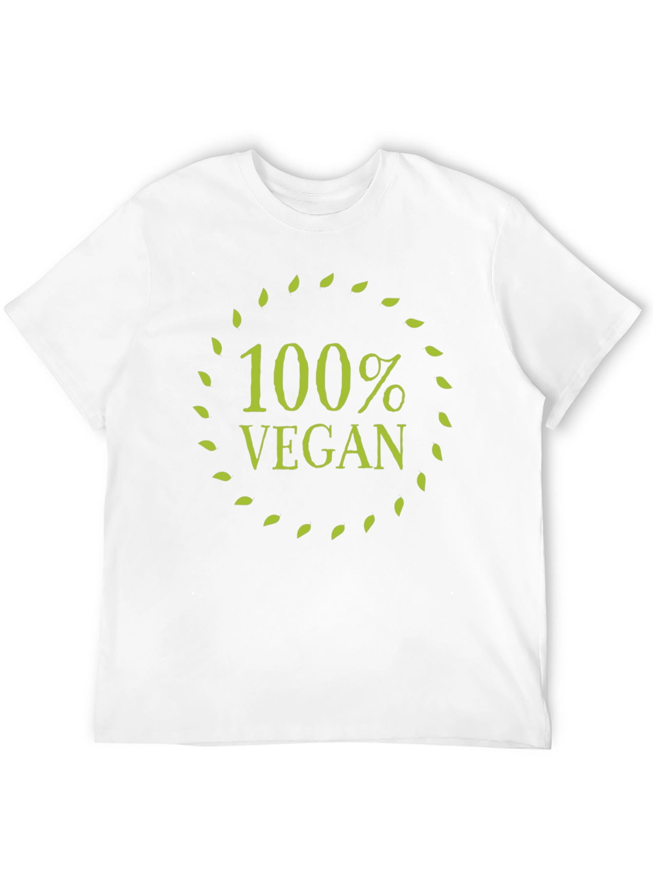 100% Vegan T-Shirt - Black Leaf Circle Design