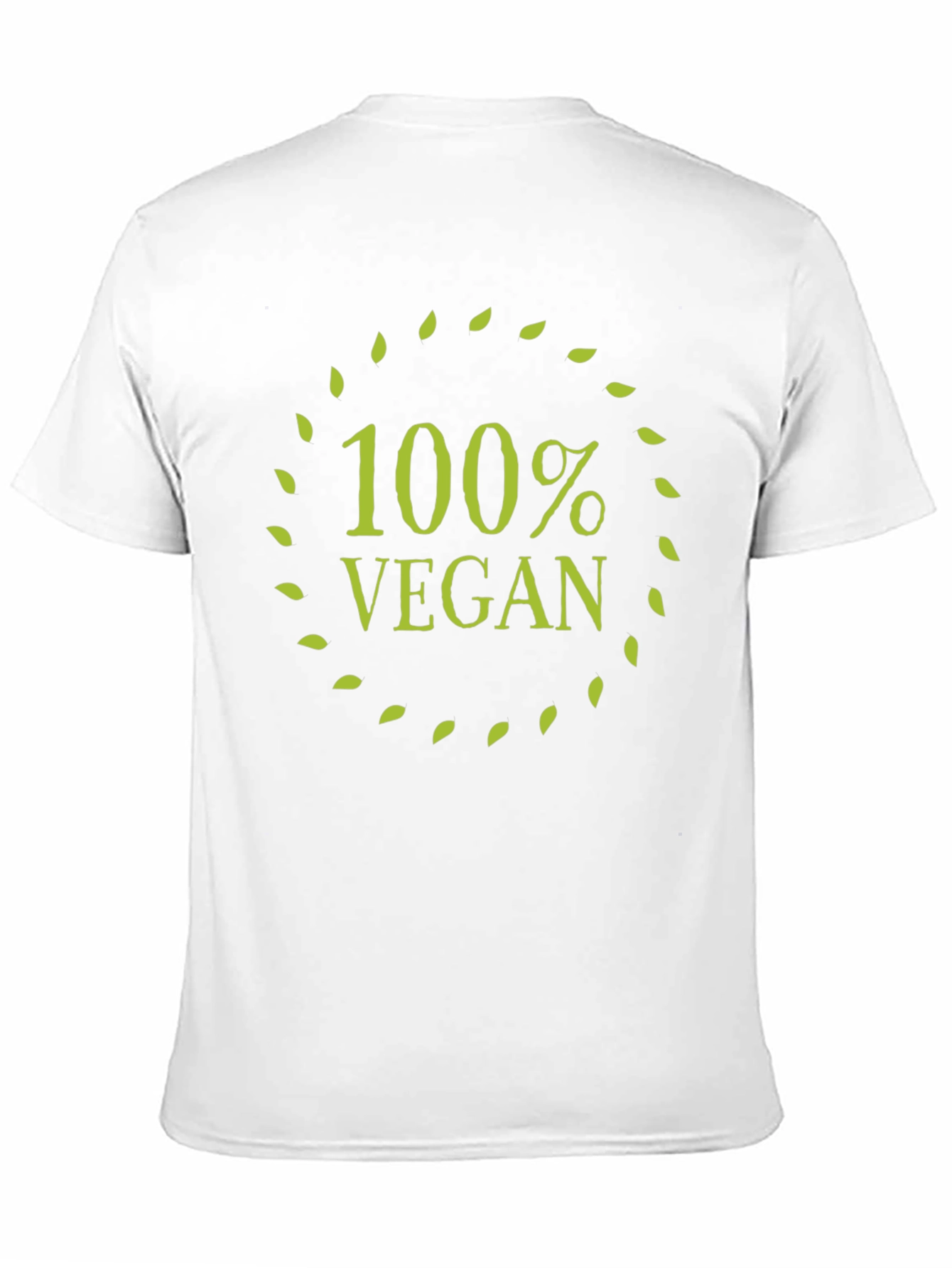 100% Vegan T-Shirt - Black Leaf Circle Design