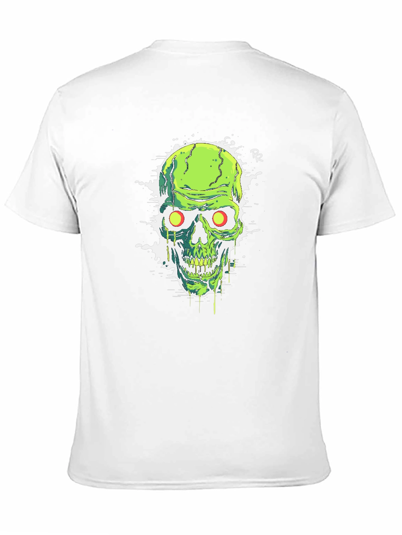 Green Skull Graphic Tee - Mens Black T-Shirt