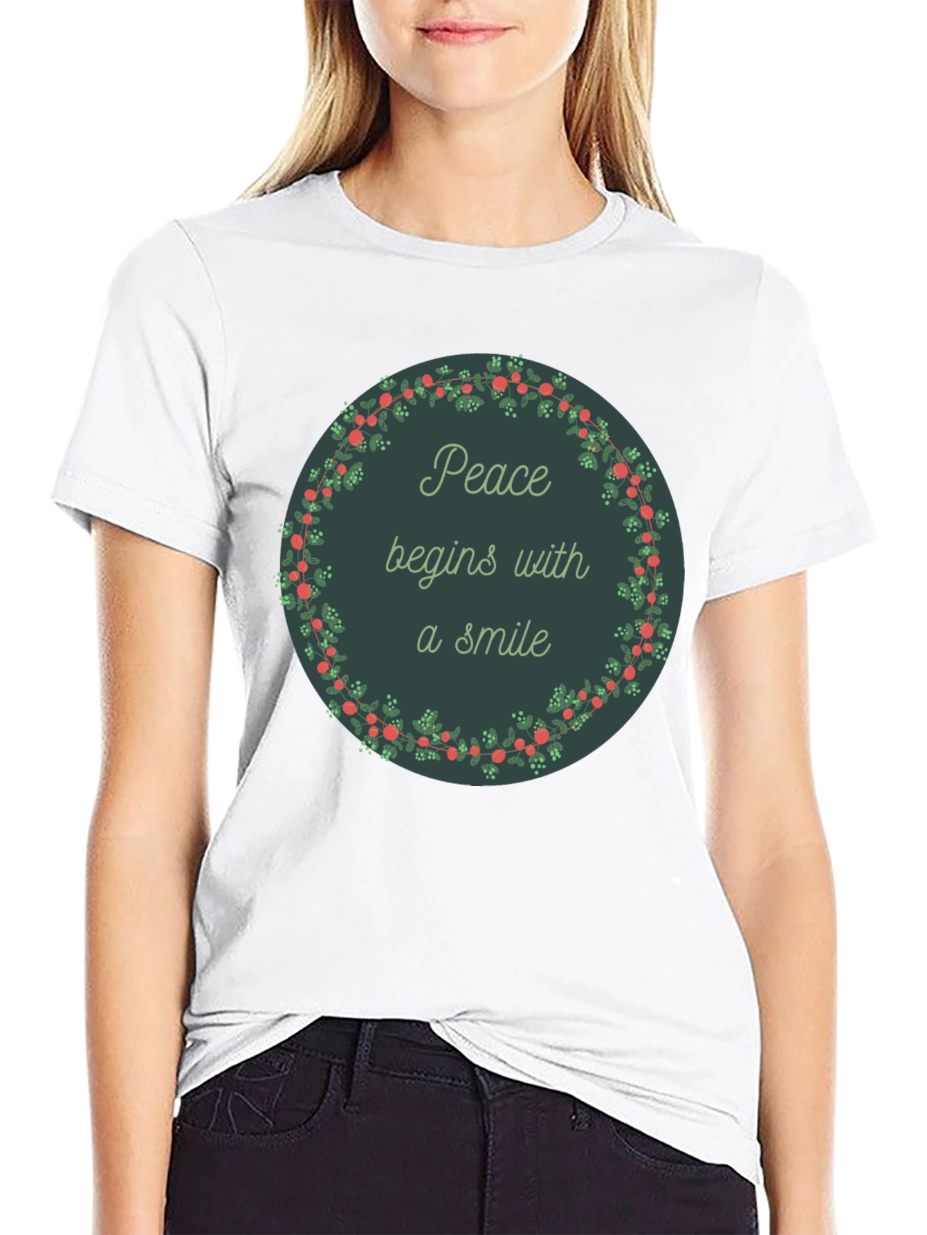Peace Begins With a Smile Graphic Tee