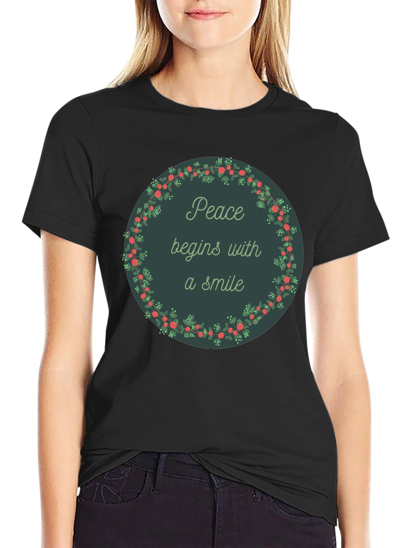 Peace Begins With a Smile Graphic Tee