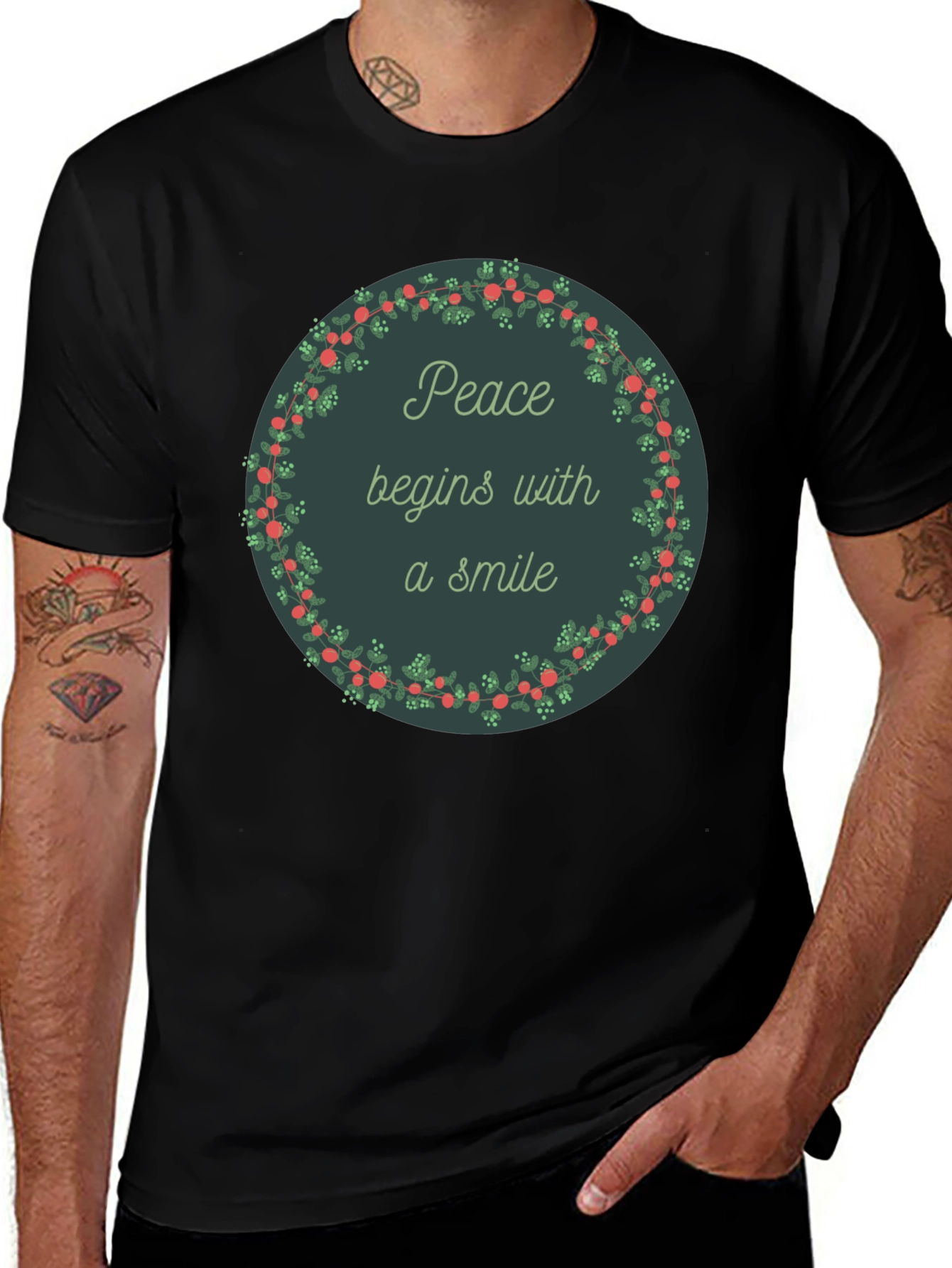 Peace Begins With a Smile Graphic Tee