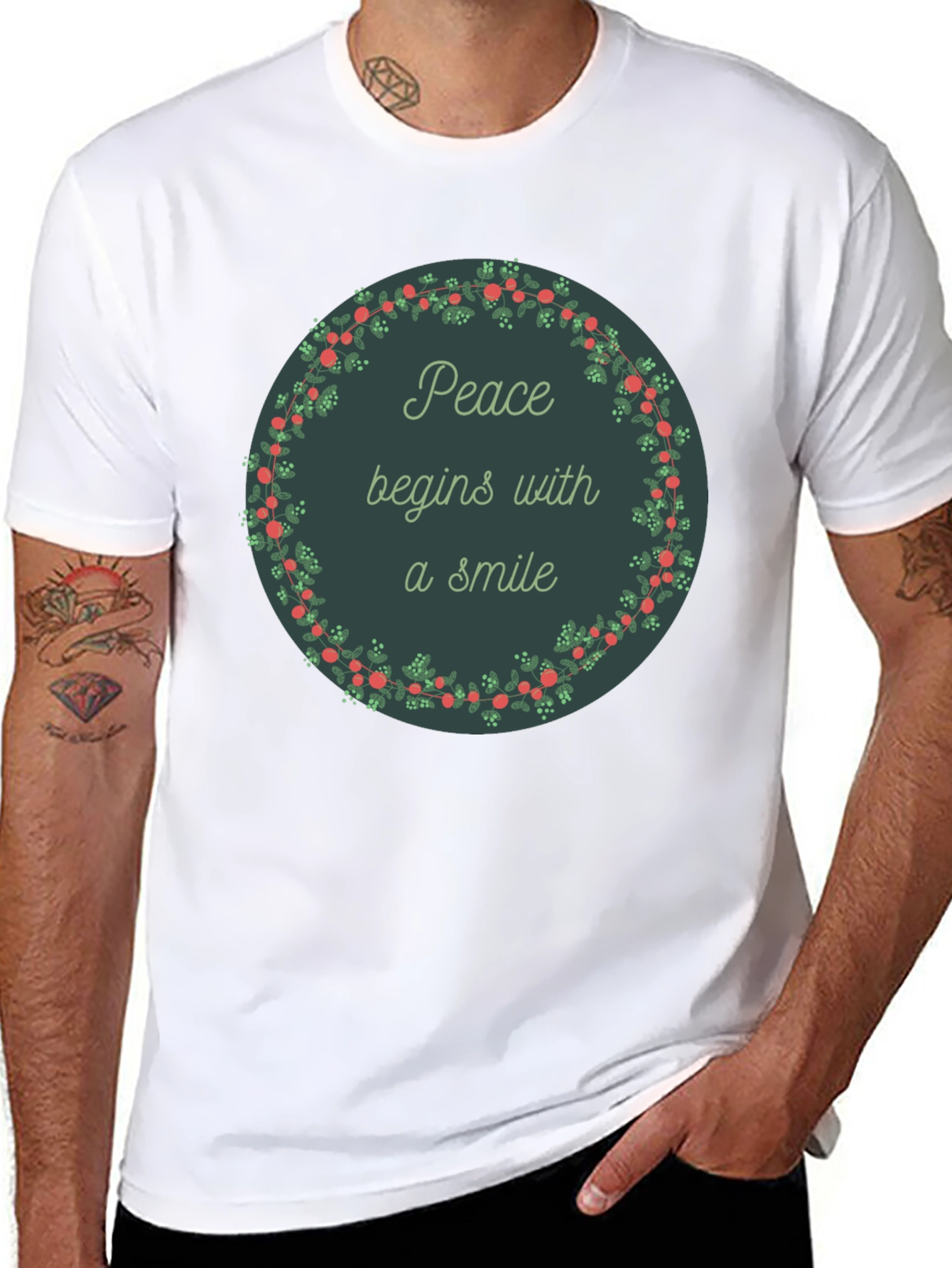 Peace Begins With a Smile Graphic Tee