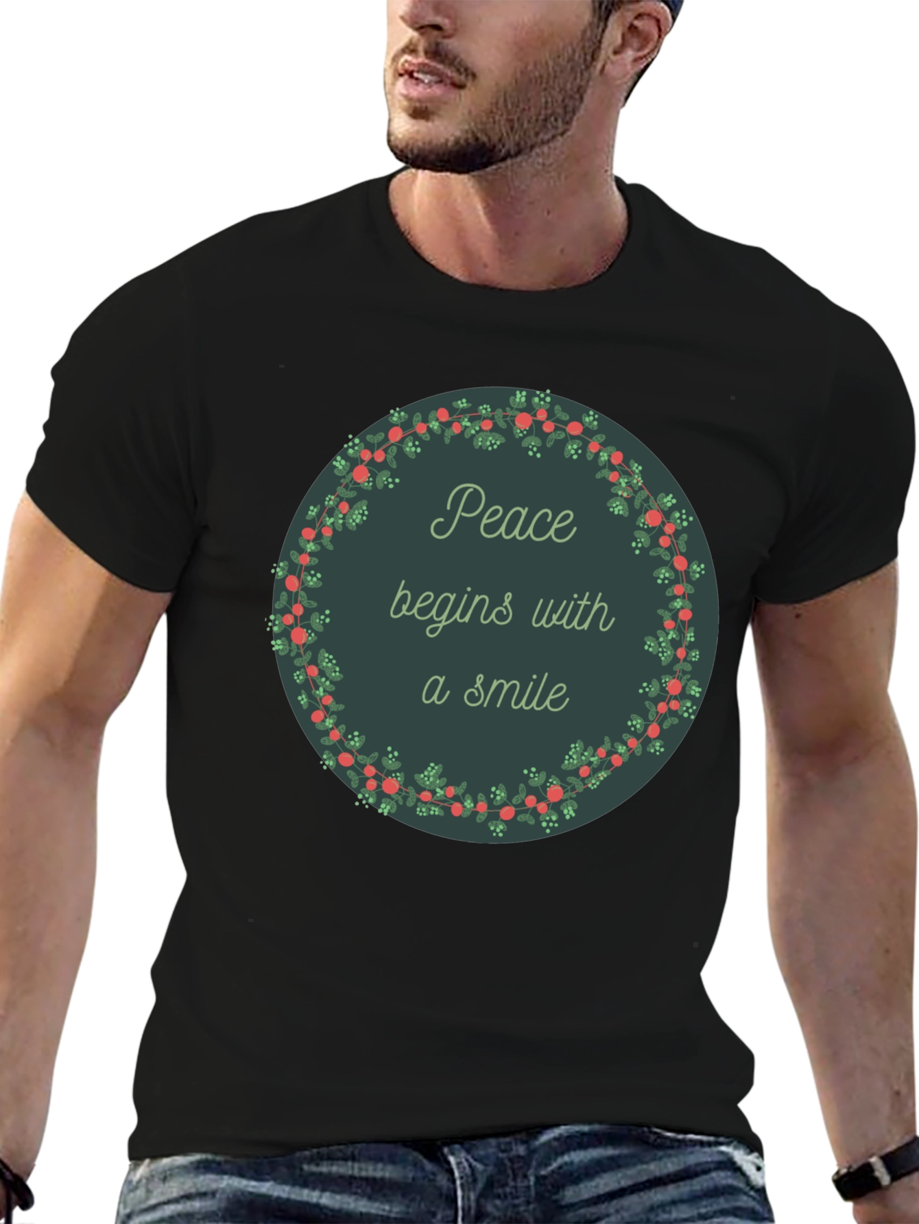 Peace Begins With a Smile Graphic Tee