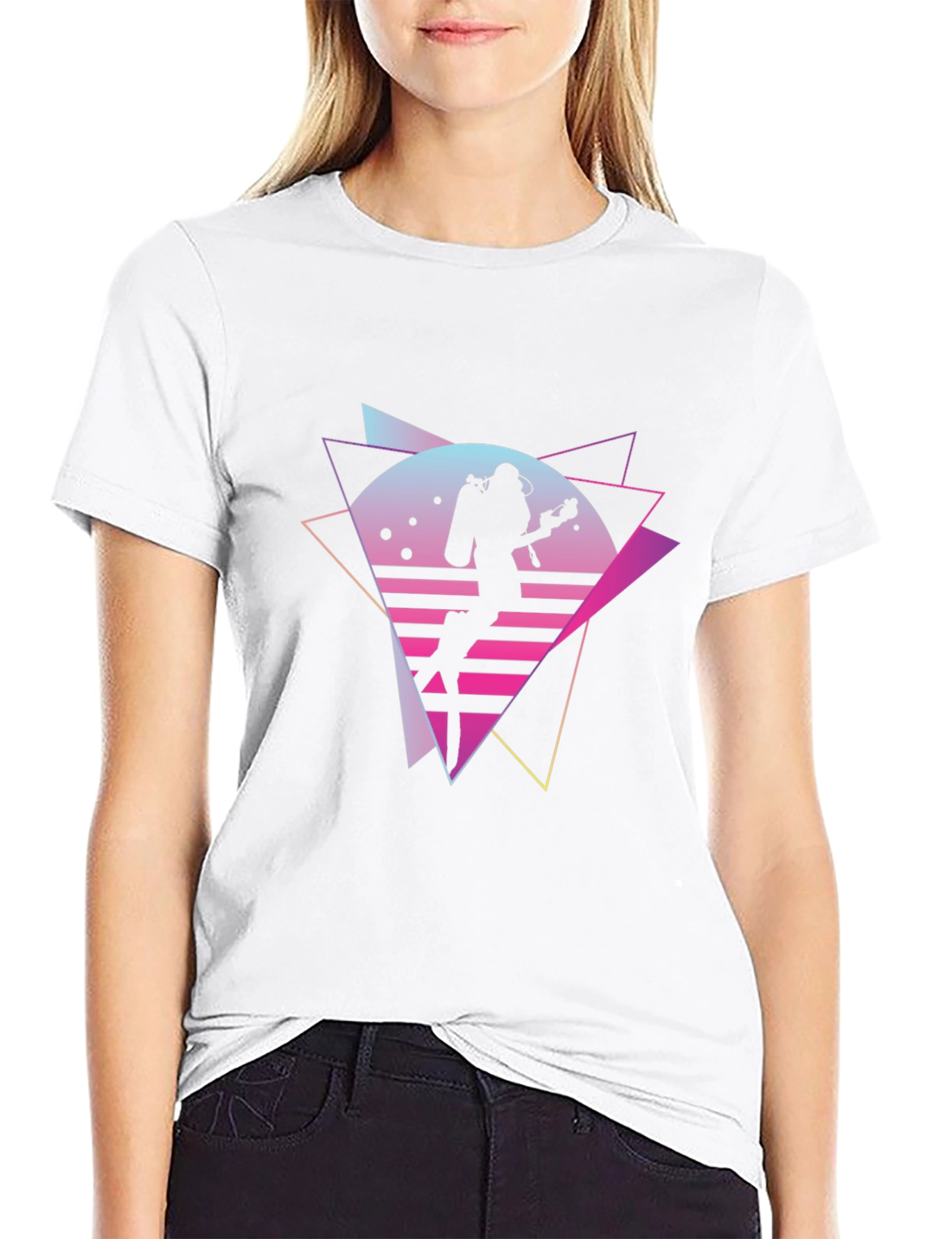 Retro Diver Graphic Tee - Black T-Shirt