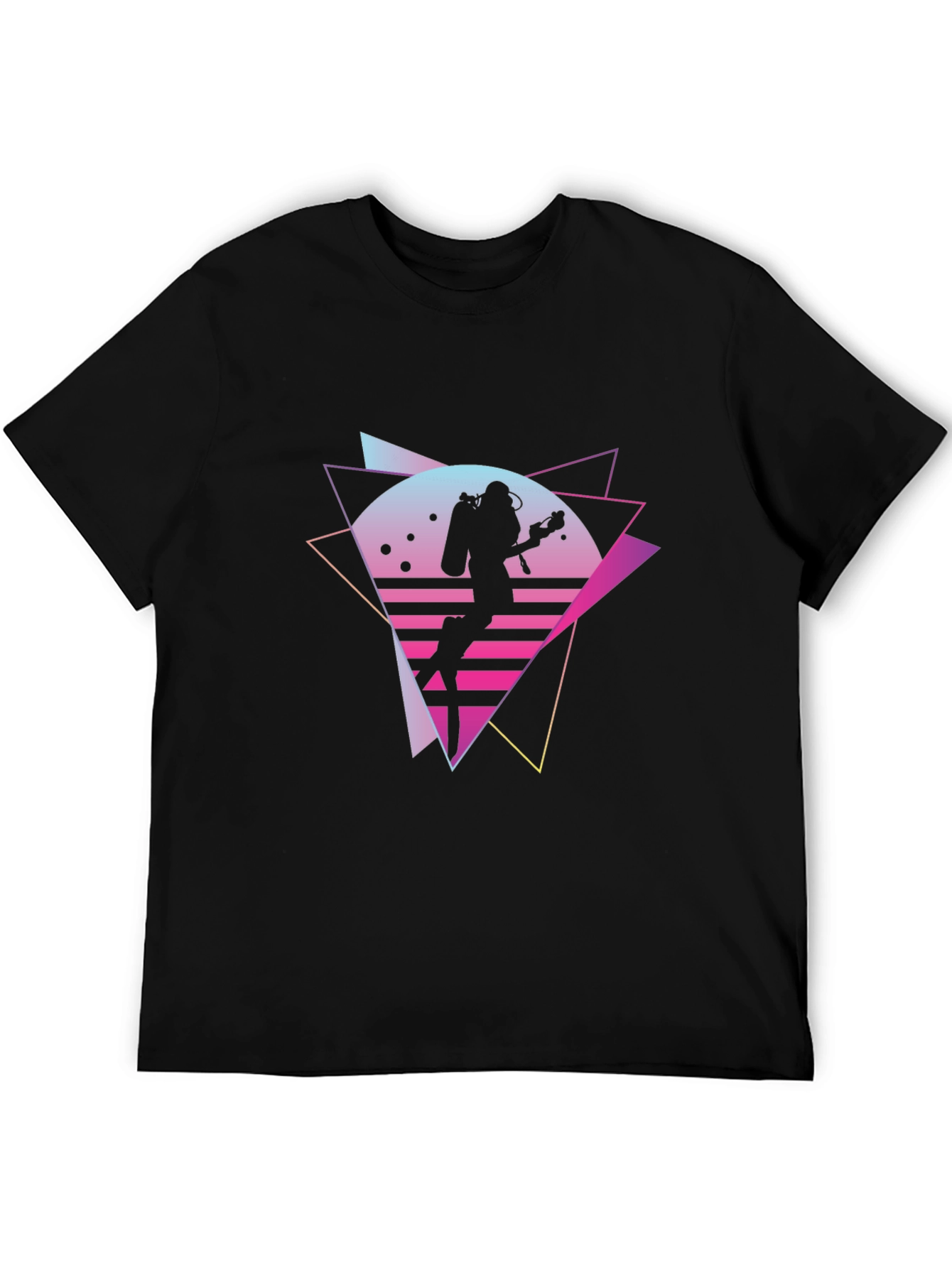 Retro Diver Graphic Tee - Black T-Shirt