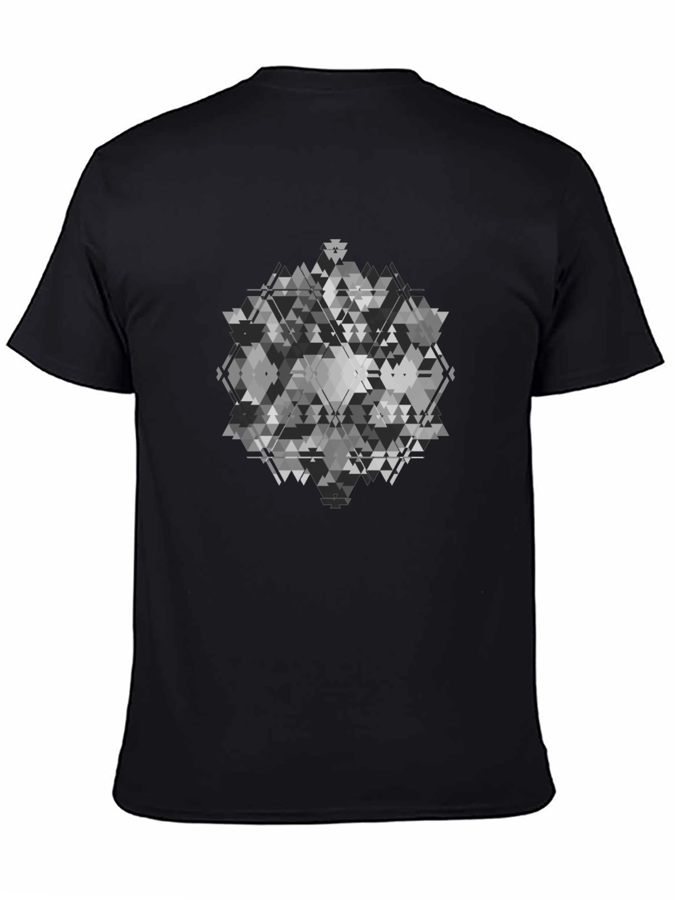 Geometric Patterned Black T-Shirt