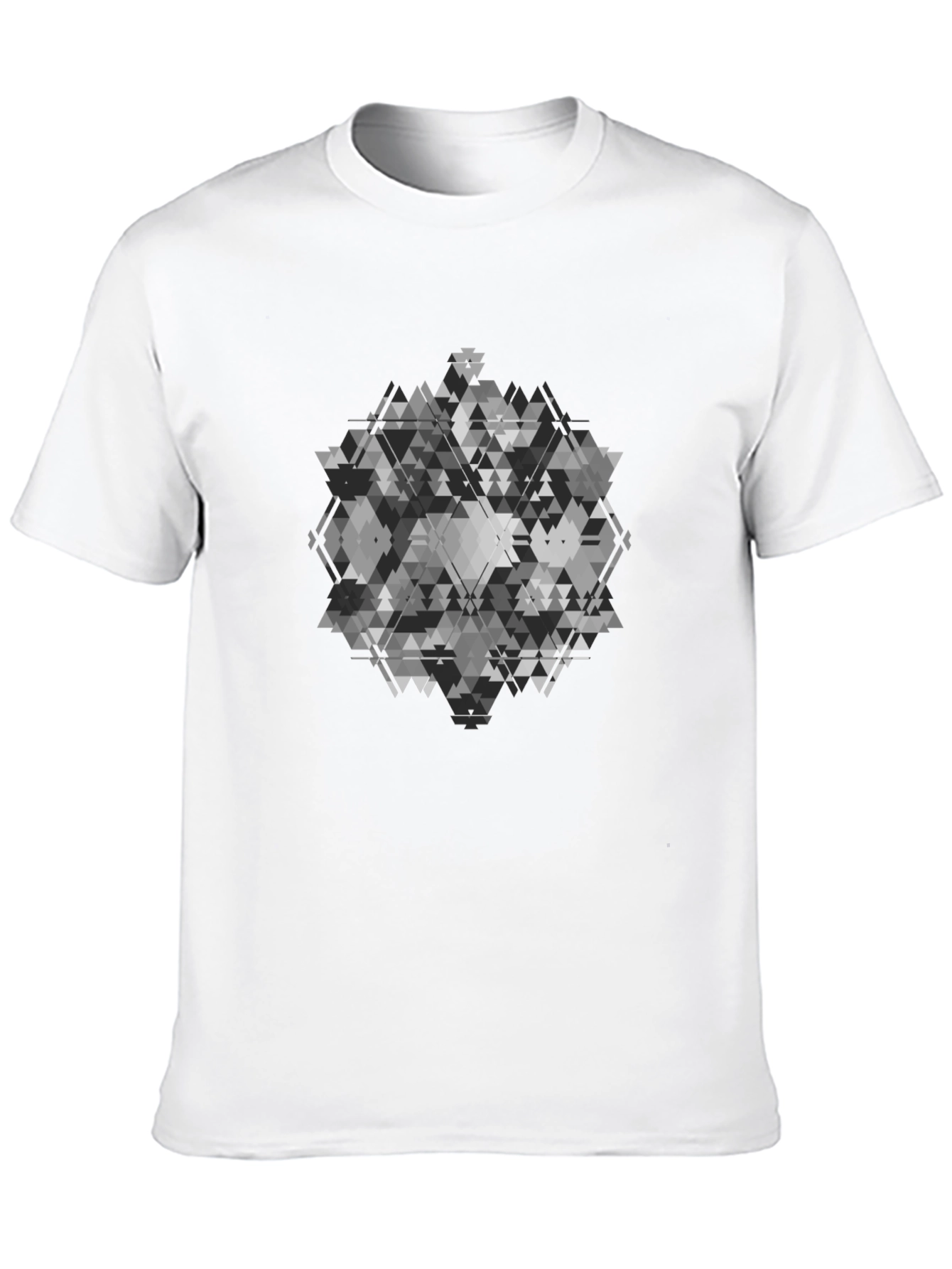 Geometric Patterned Black T-Shirt