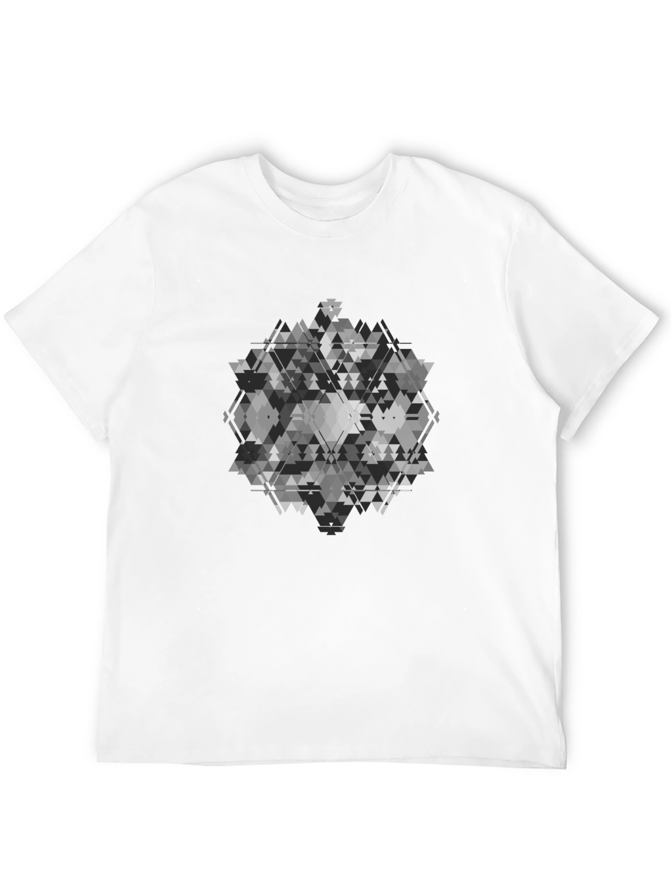 Geometric Patterned Black T-Shirt