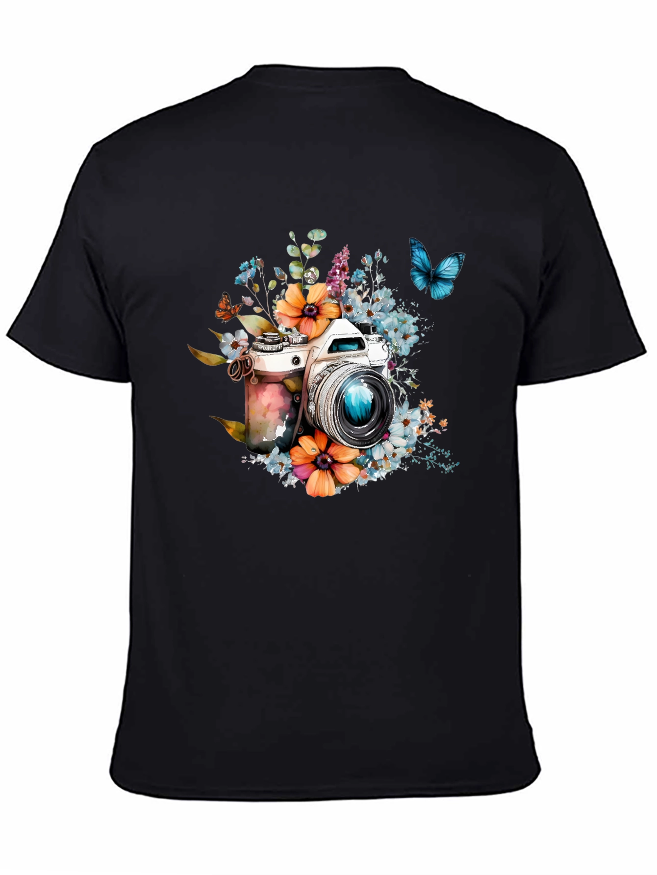 Floral Camera Graphic Tee - Photography Lover Gift
