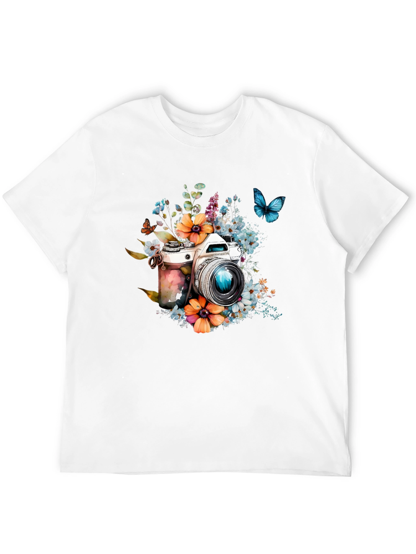 Floral Camera Graphic Tee - Photography Lover Gift