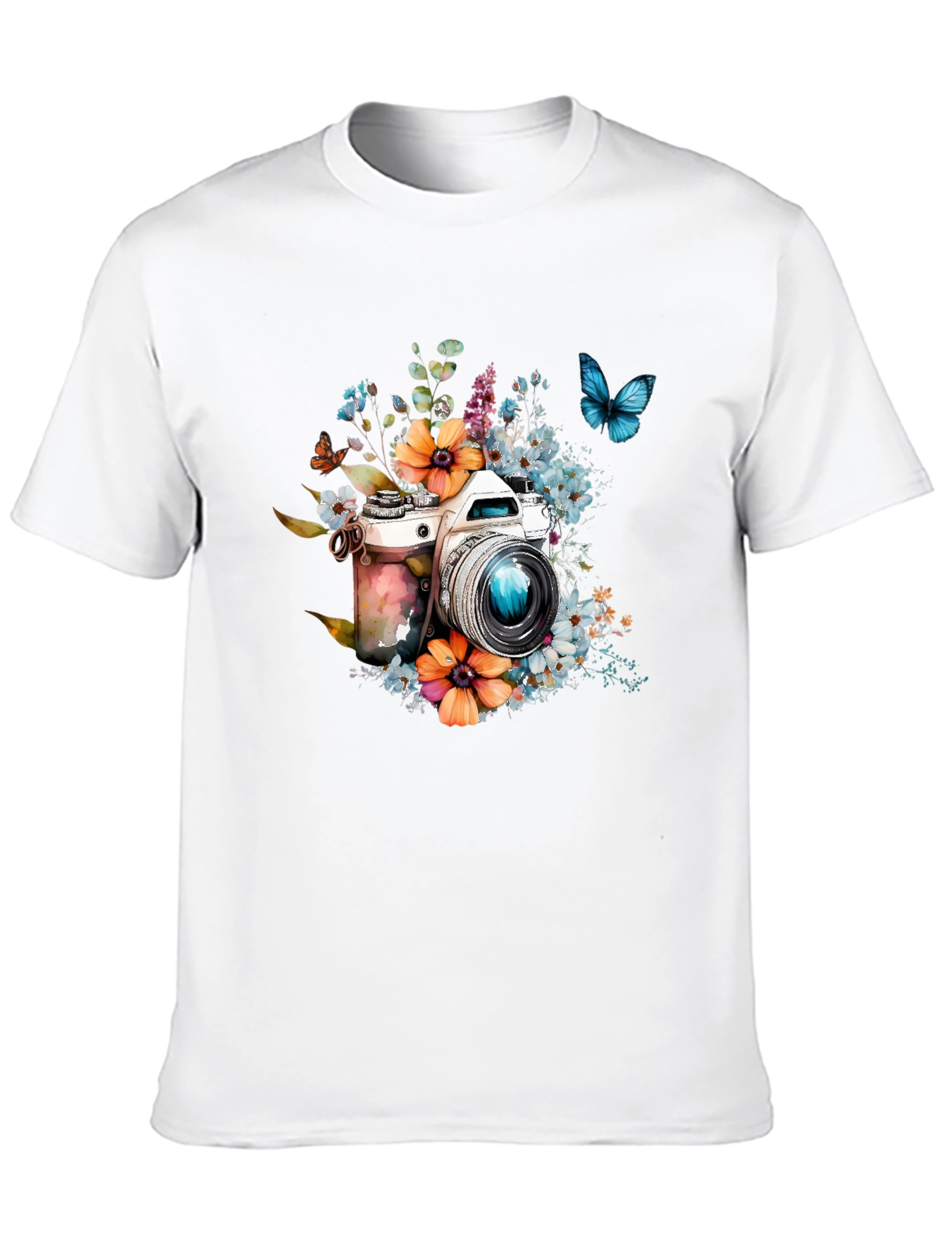 Floral Camera Graphic Tee - Photography Lover Gift