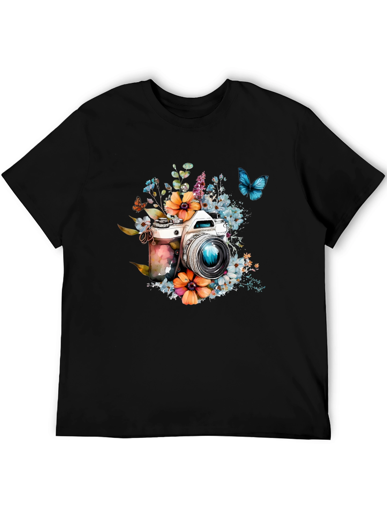 Floral Camera Graphic Tee - Photography Lover Gift