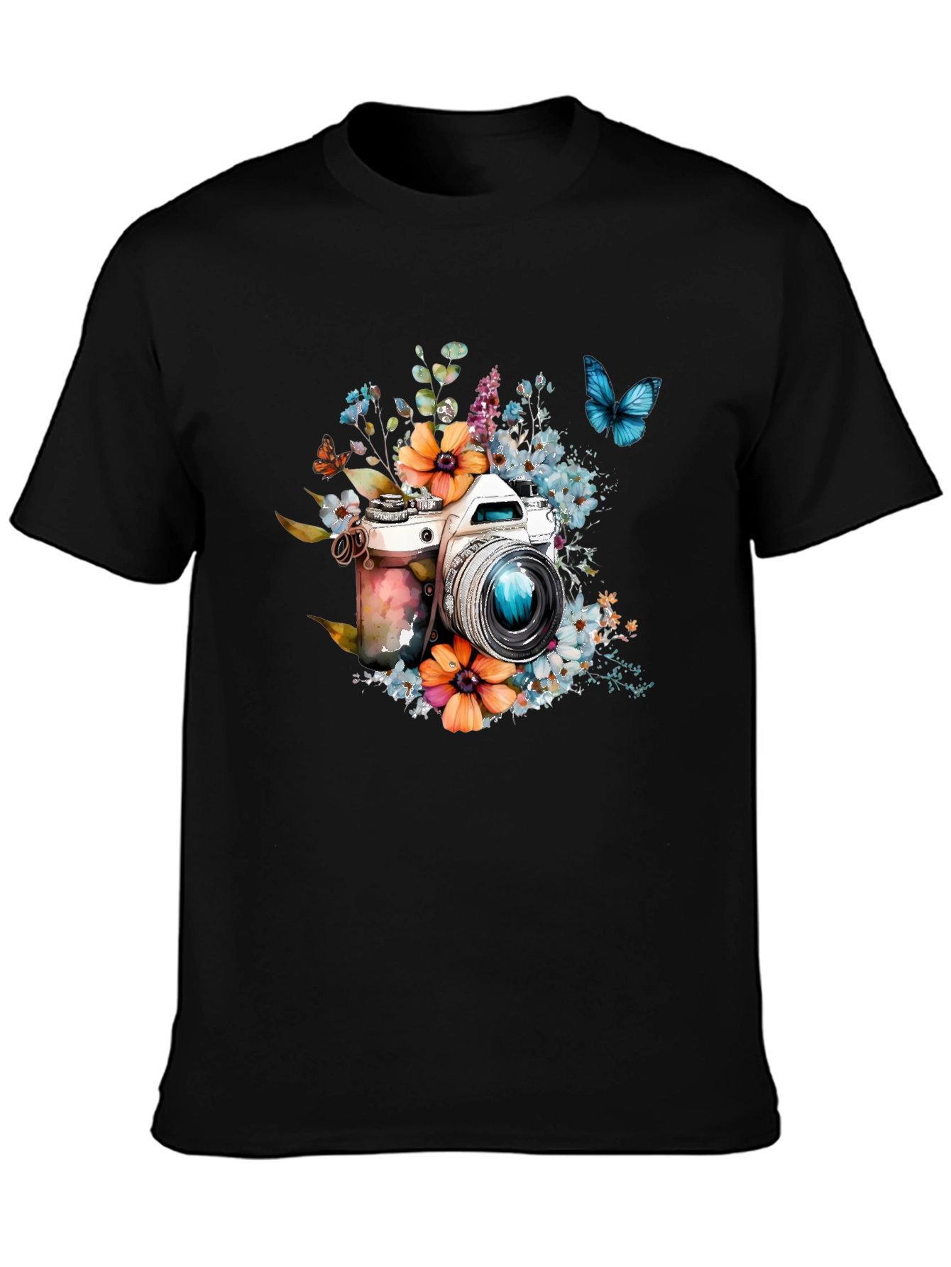 Floral Camera Graphic Tee - Photography Lover Gift