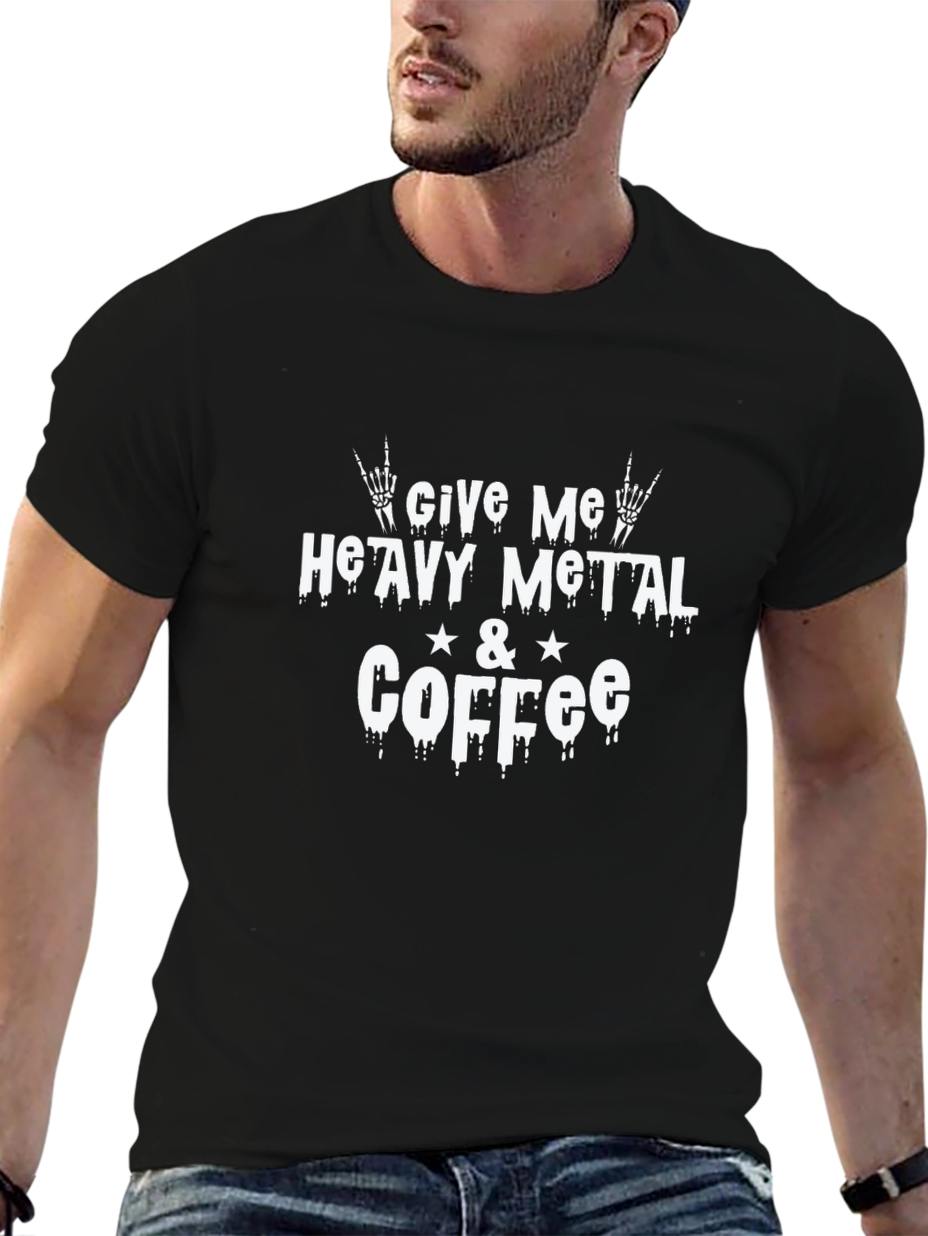Heavy Metal & Coffee Graphic T-Shirt