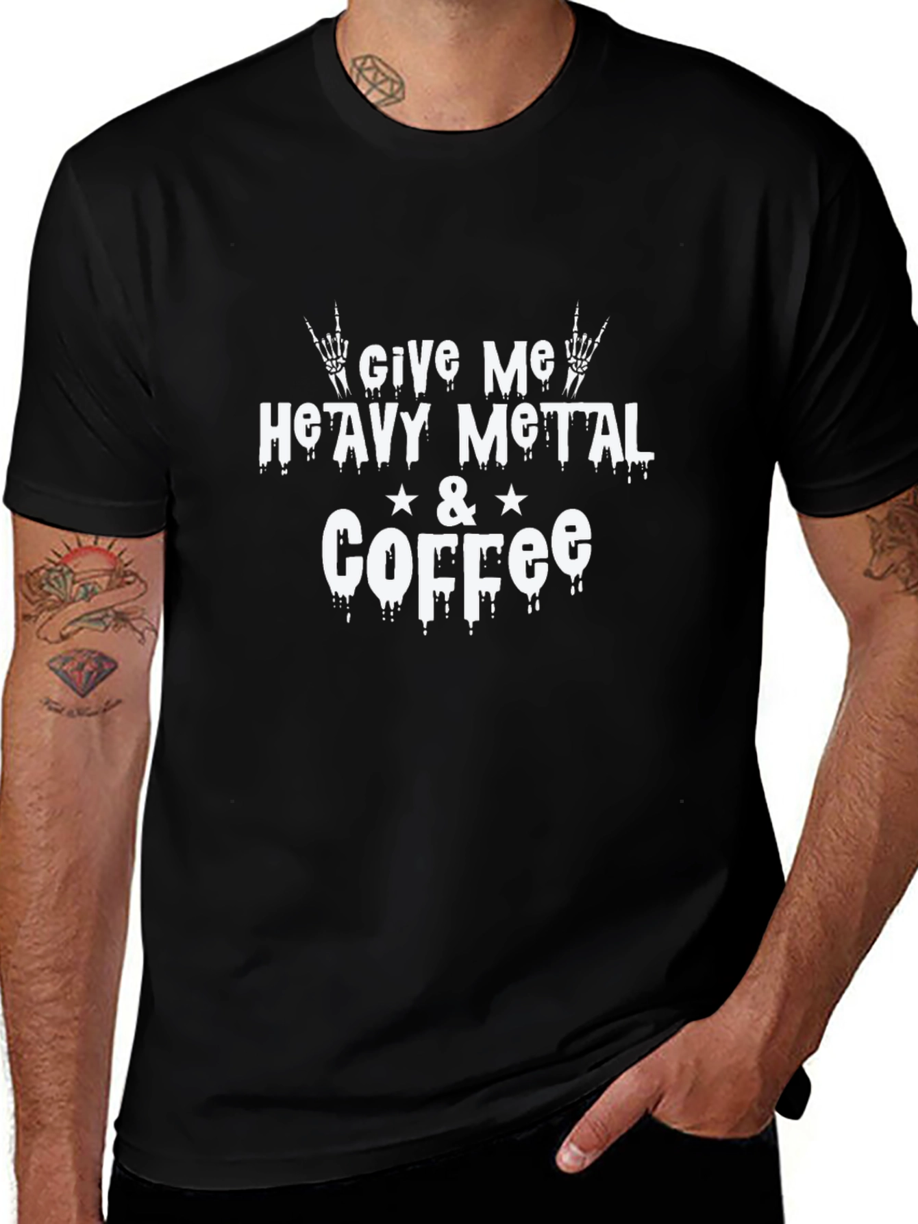 Heavy Metal & Coffee Graphic T-Shirt
