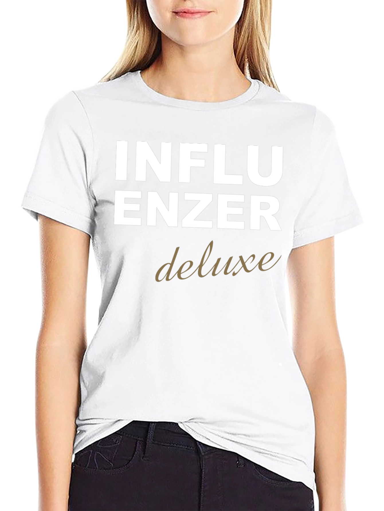 Influencer Deluxe Graphic Tee - Black Cotton T-Shirt