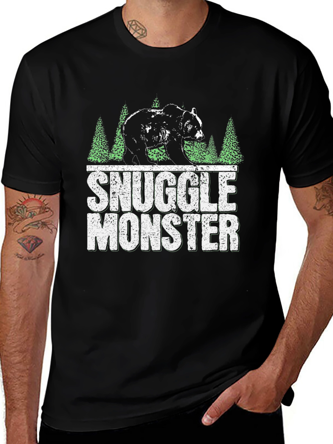 Snuggle Monster Graphic Tee - Bear Forest Design