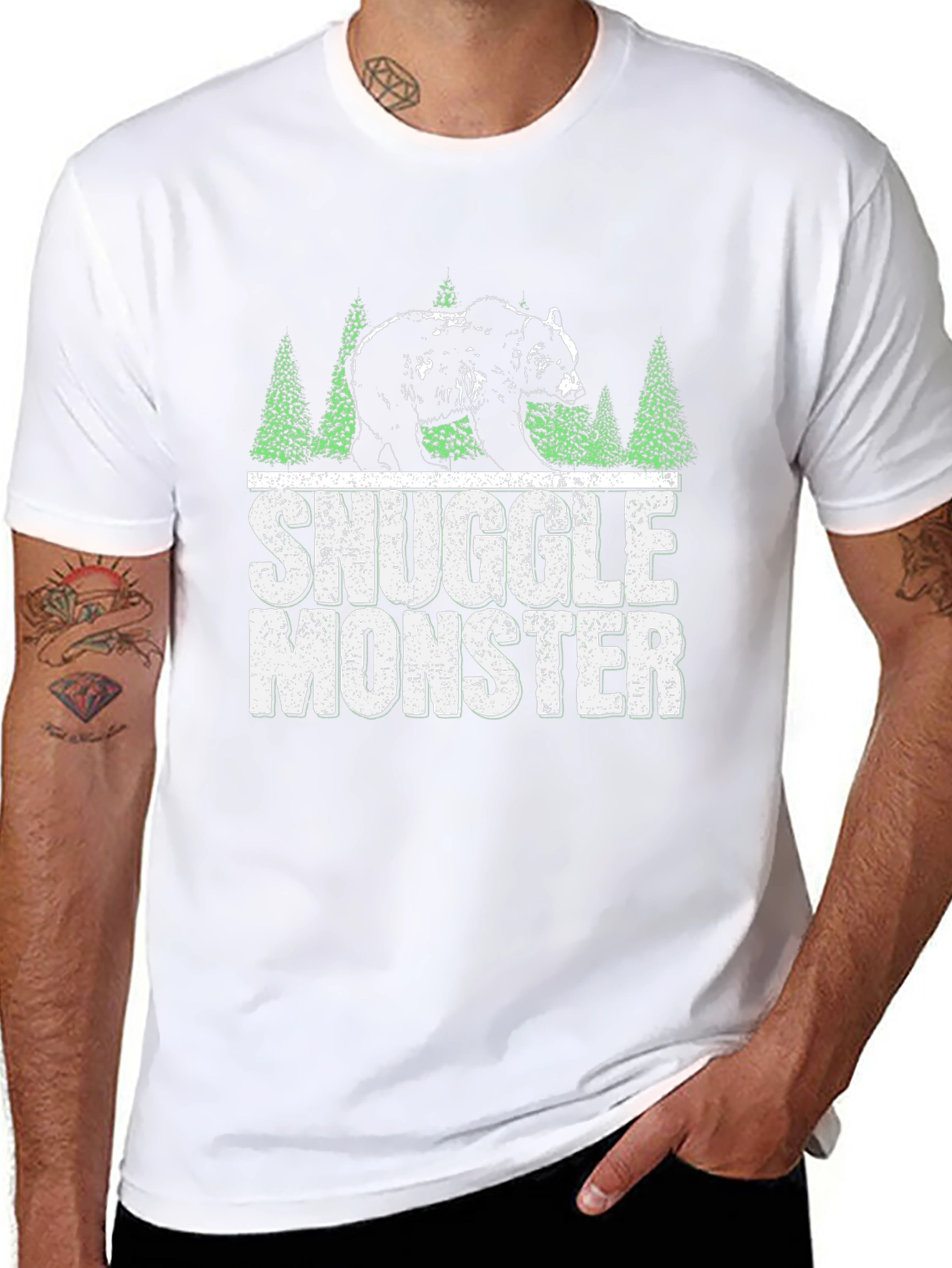 Snuggle Monster Graphic Tee - Bear Forest Design