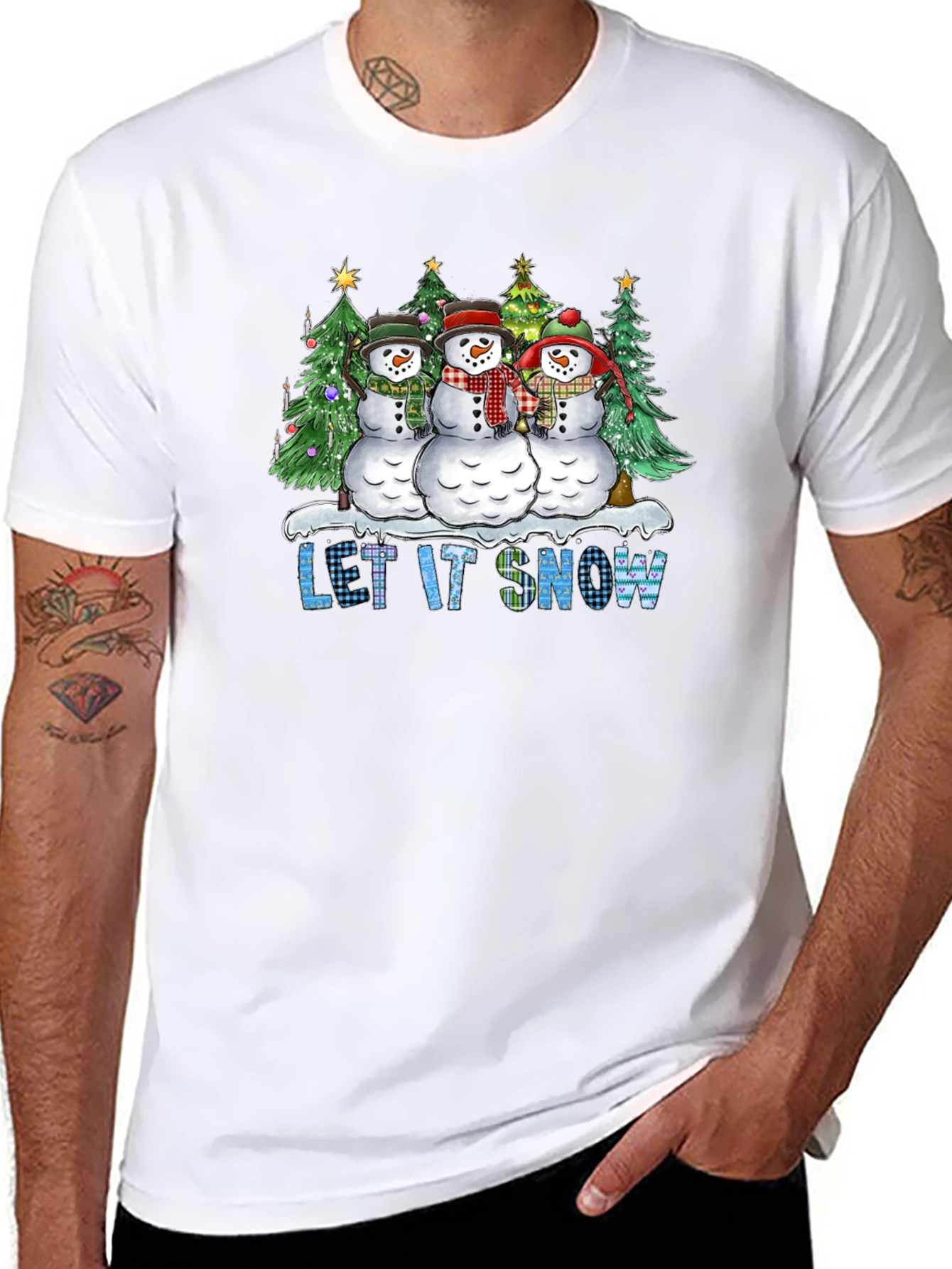 Let It Snow Snowman Christmas T-Shirt