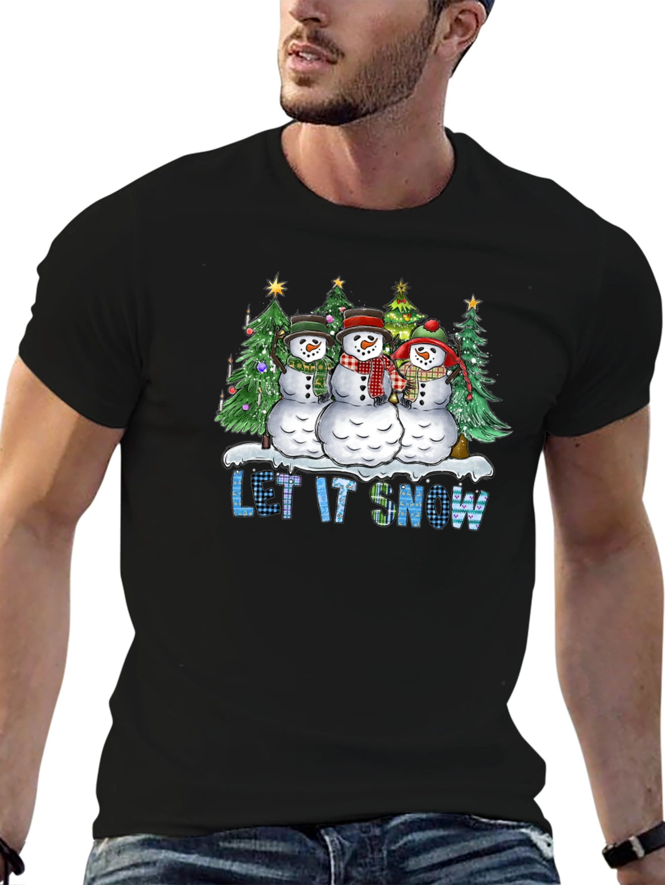 Let It Snow Snowman Christmas T-Shirt