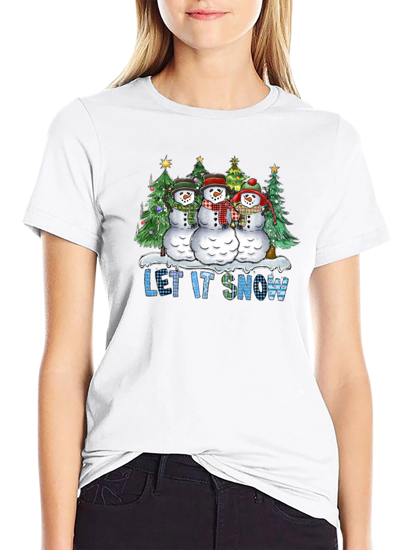 Let It Snow Snowman Christmas T-Shirt