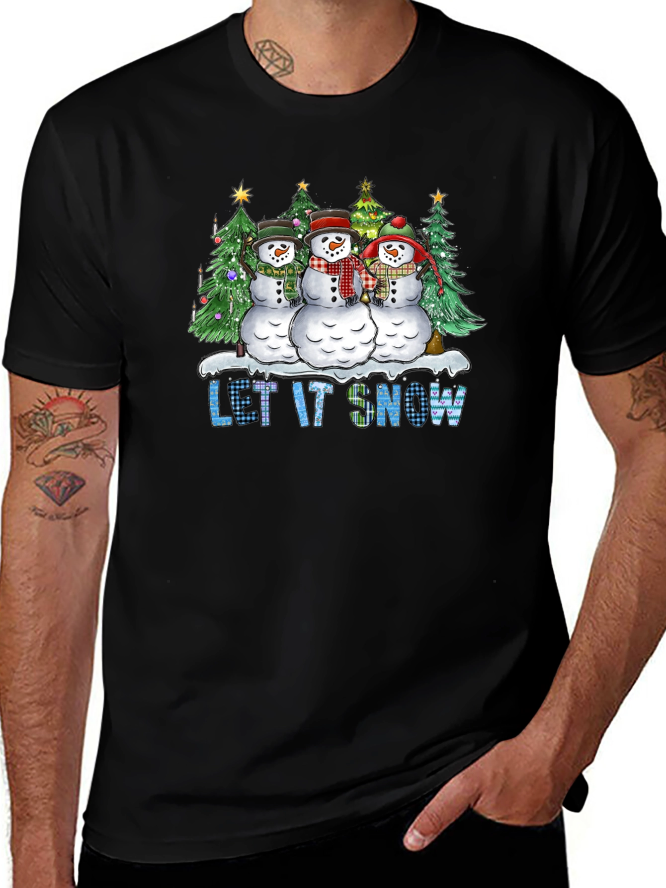Let It Snow Snowman Christmas T-Shirt
