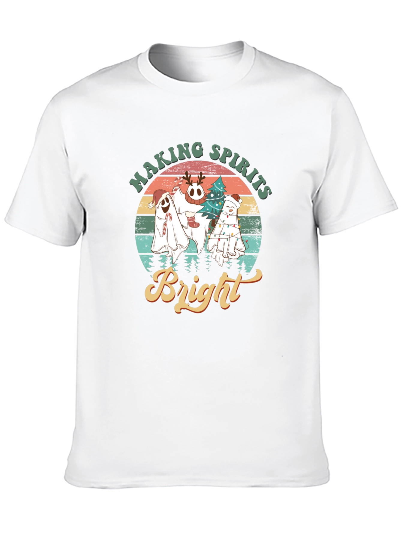 Making Spirits Bright Ghost Christmas T-Shirt