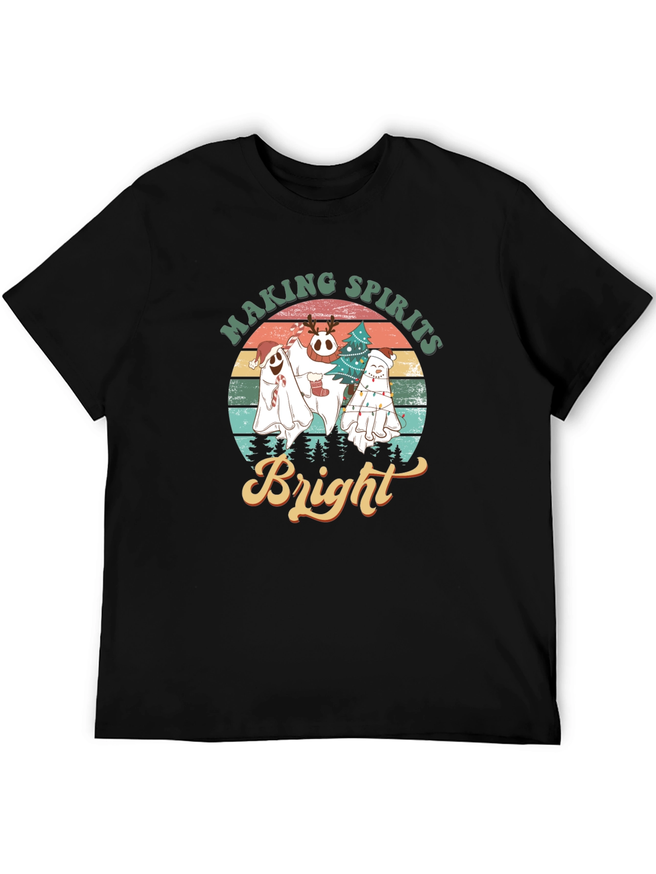 Making Spirits Bright Ghost Christmas T-Shirt