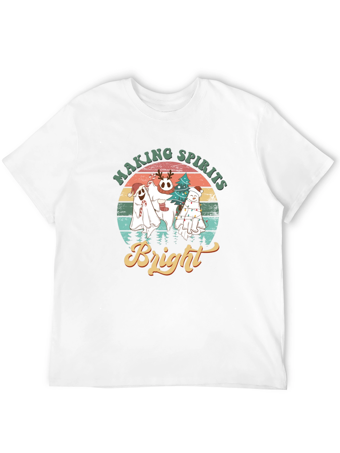 Making Spirits Bright Ghost Christmas T-Shirt