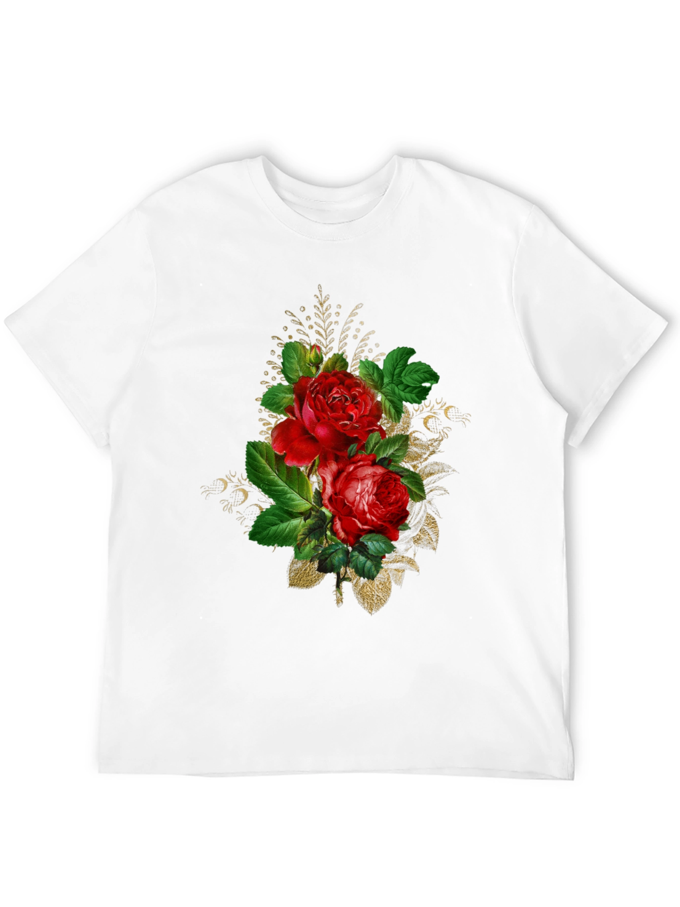 Floral Rose Graphic Tee - Black