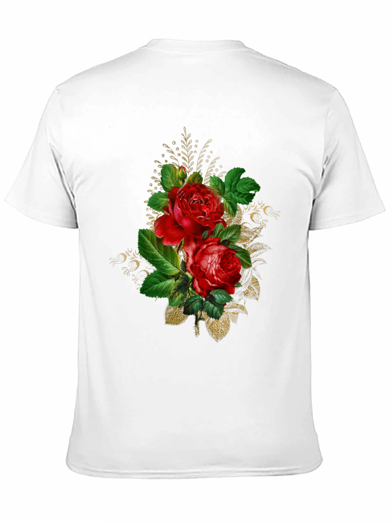 Floral Rose Graphic Tee - Black