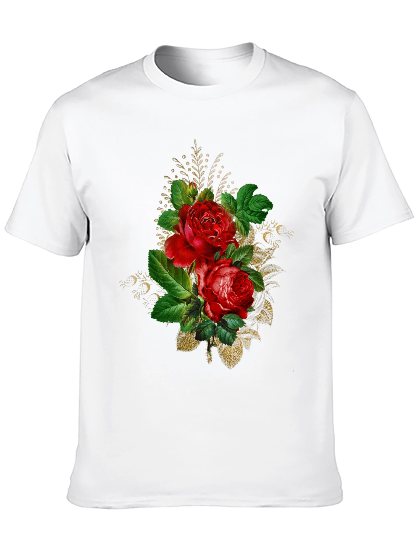Floral Rose Graphic Tee - Black
