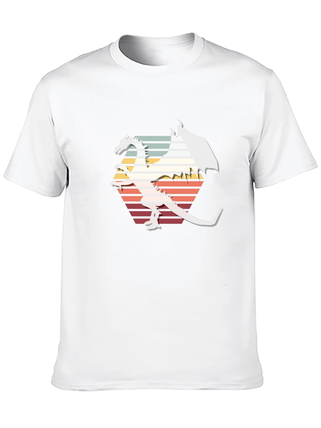 Retro Dragon Graphic Tee - Black Cotton Blend