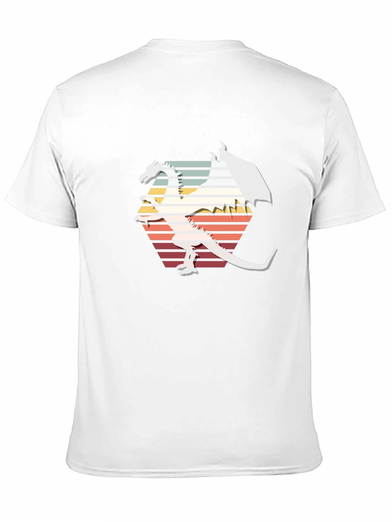 Retro Dragon Graphic Tee - Black Cotton Blend