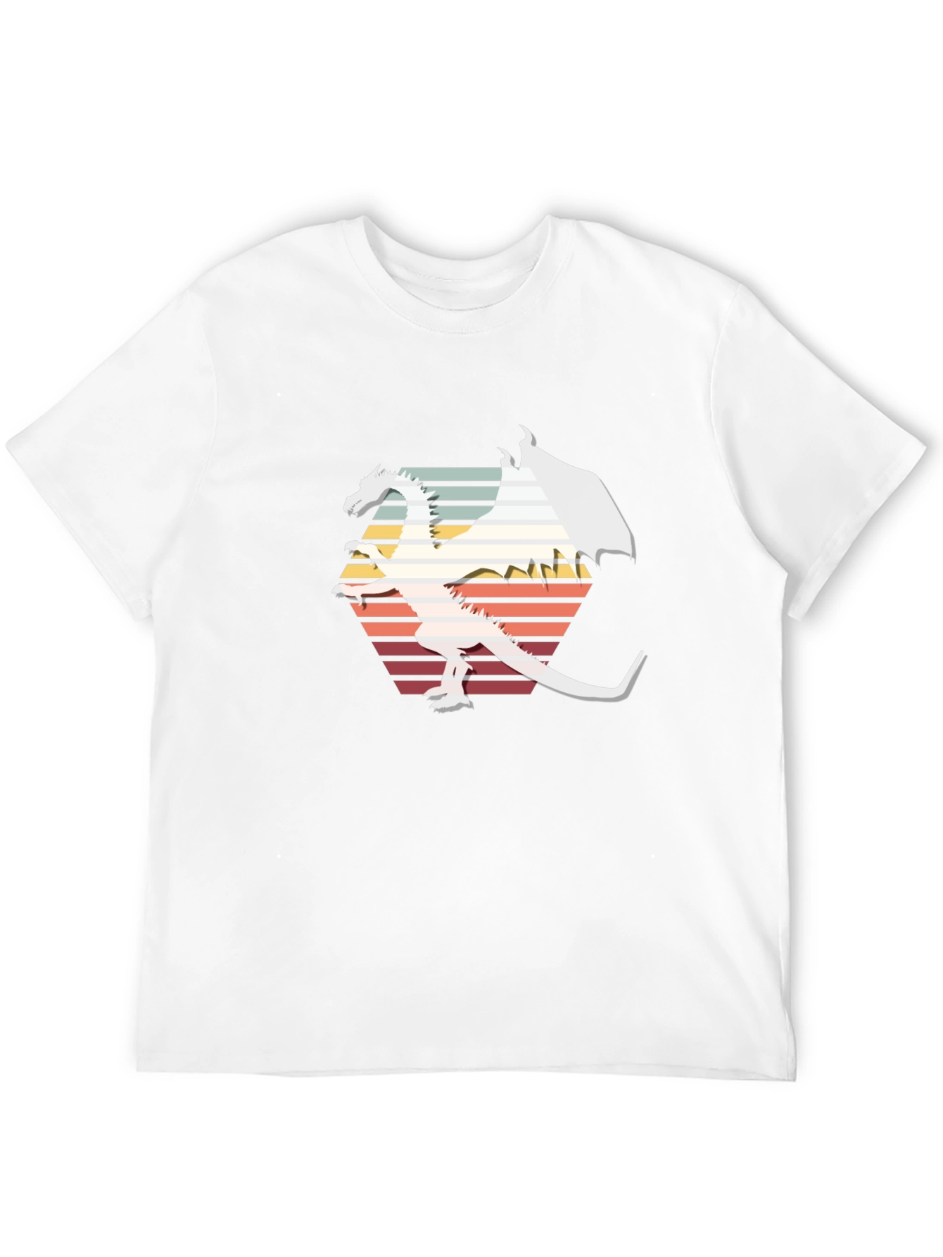 Retro Dragon Graphic Tee - Black Cotton Blend