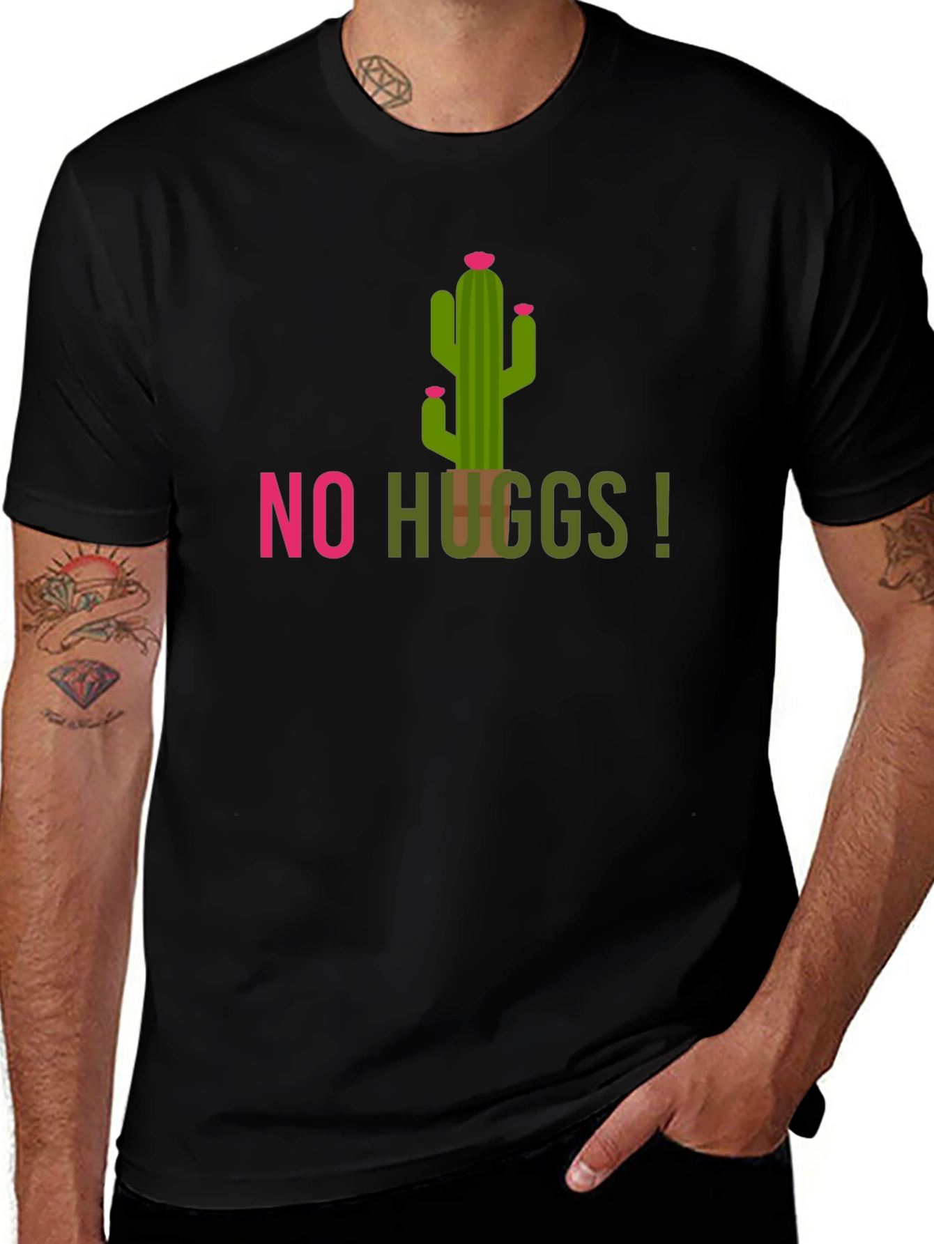 No Hugs Cactus T-Shirt - Stay Away!