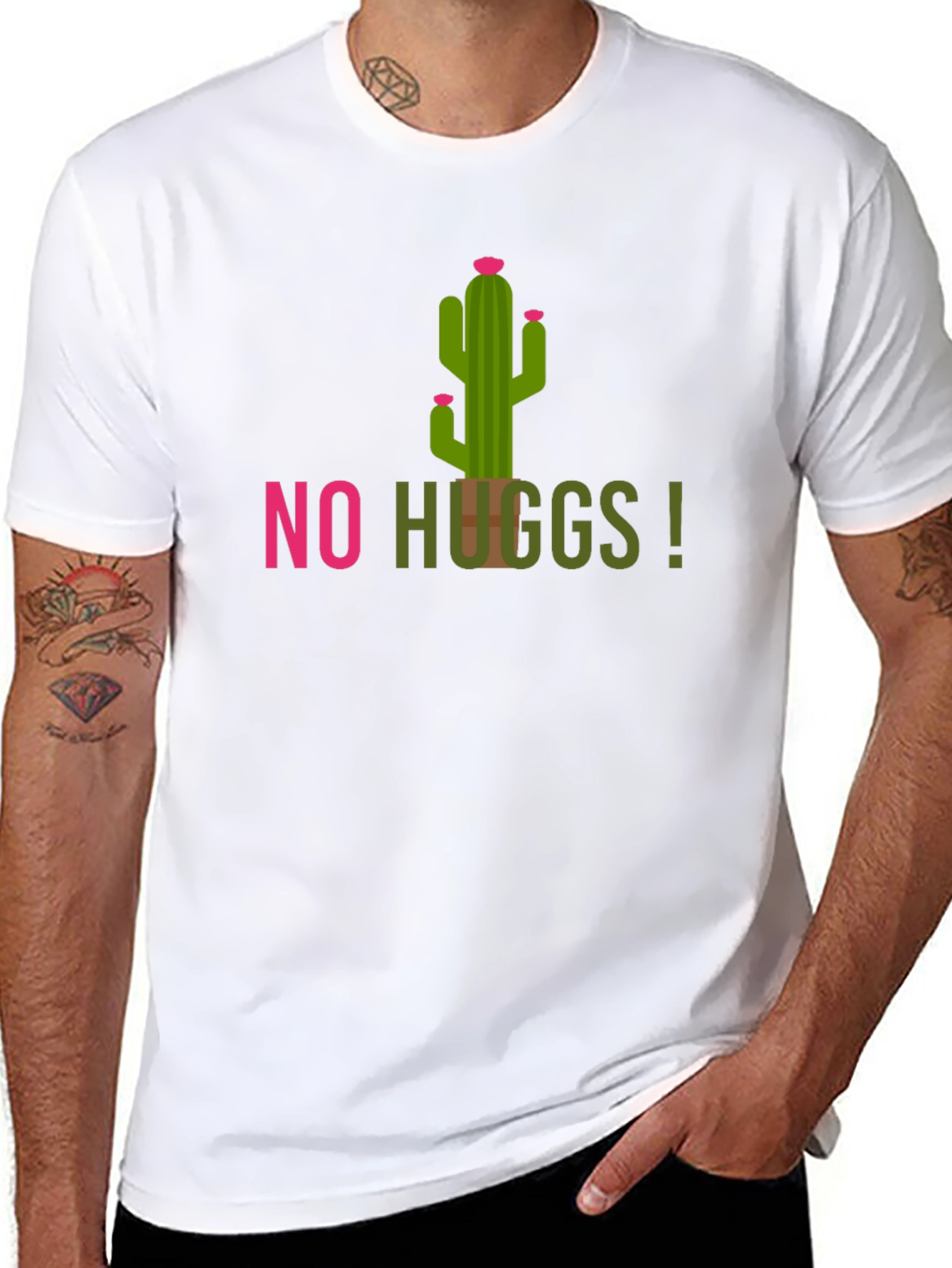 No Hugs Cactus T-Shirt - Stay Away!