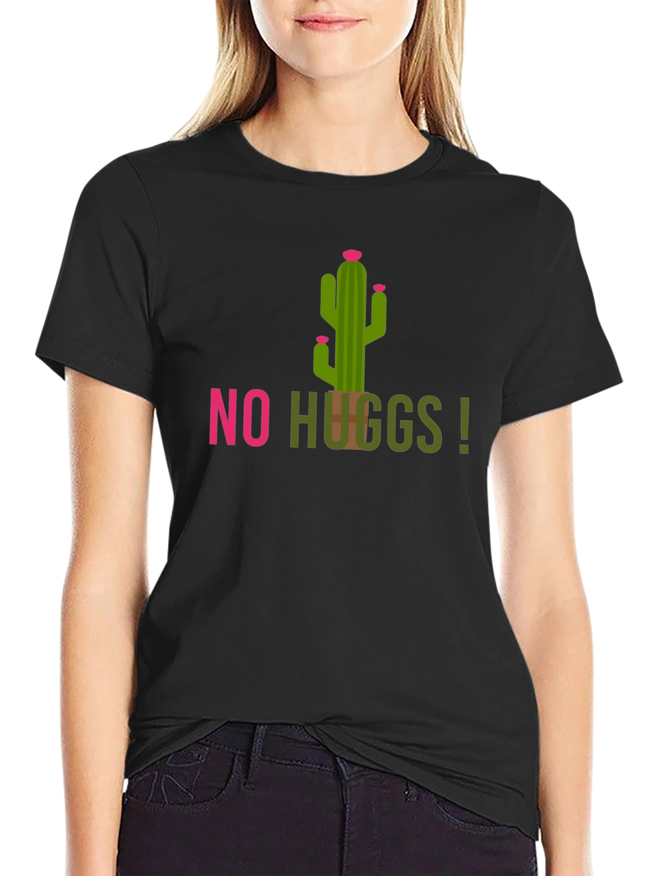 No Hugs Cactus T-Shirt - Stay Away!