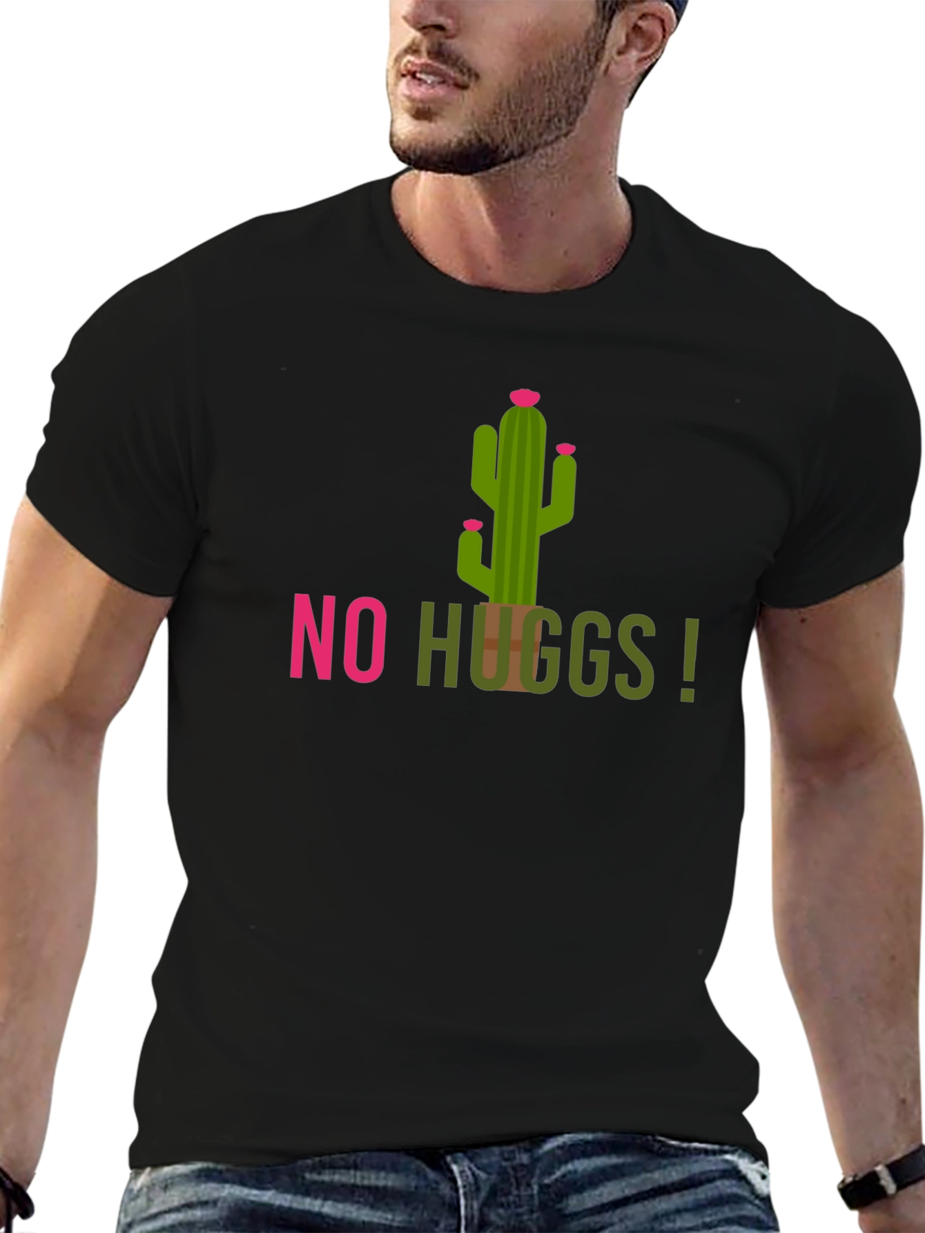 No Hugs Cactus T-Shirt - Stay Away!