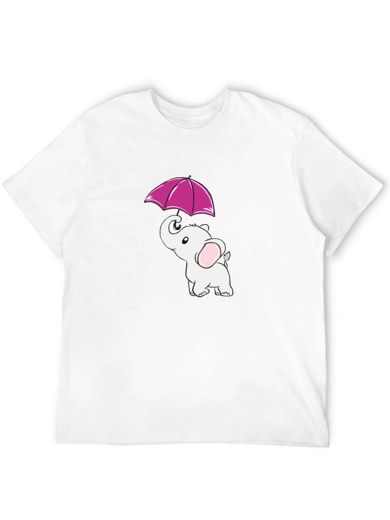 Elephant Umbrella Black T-Shirt