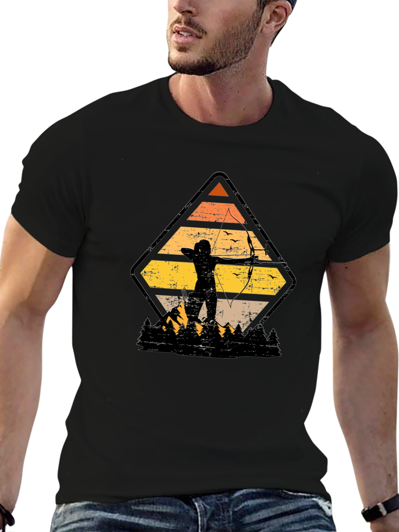 Archery Sunset Graphic Tee - Nature Lovers T-Shirt