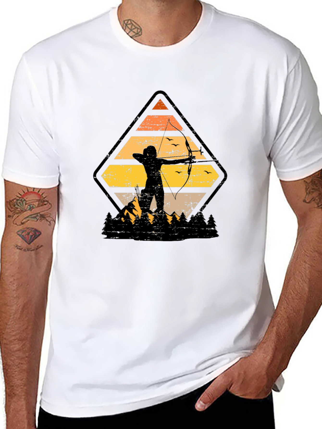 Archery Sunset Graphic Tee - Nature Lovers T-Shirt