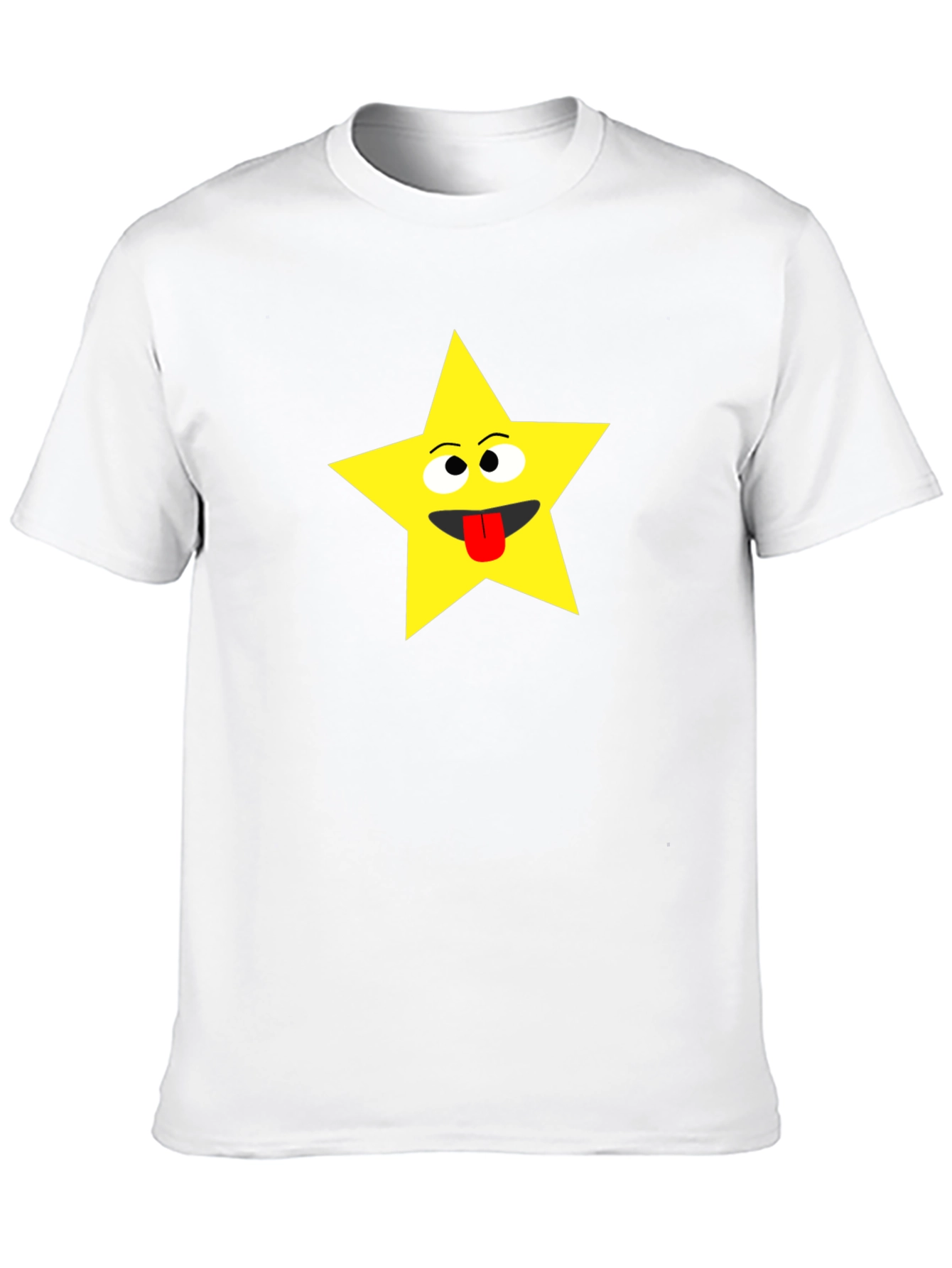 Funny Star Face Black T-Shirt